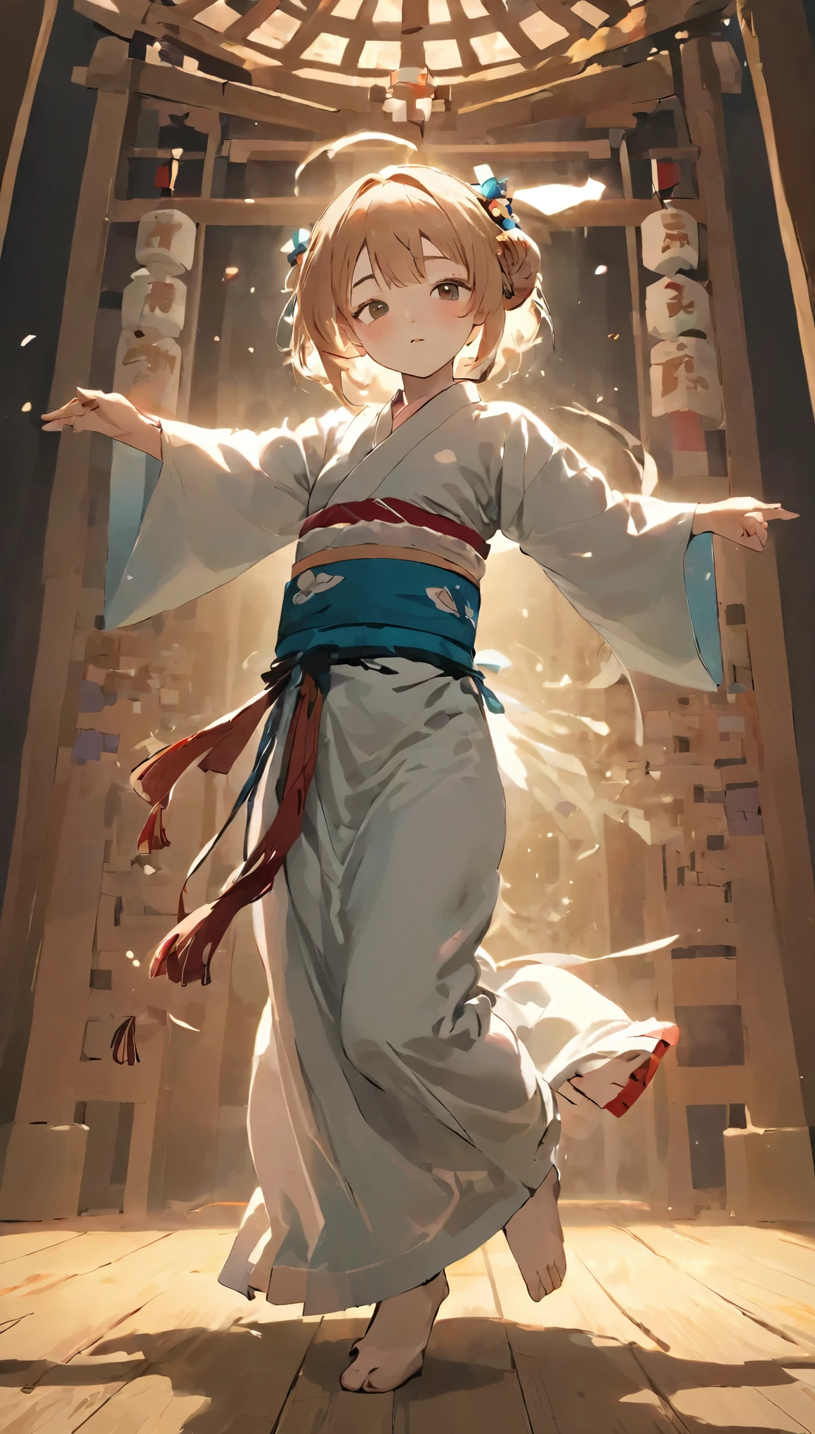 score_9, score_8_superior, score_7_superior, score_6_superior, score_5_superior, score_4_superior, BREAK、Highest quality:1.2、masterpiece、Highly detailed CG unit wallpaper、High resolution、BREAK、(((Perfect ???????、Unusually drawn faces and eyes、Very delicate face、Dance with your eyes closed:1.2)))、One Girl、Kagura Hallで舞を舞う女の子、Ancient Dance、Dance in a shrine maiden costume、Kagura Hall、temple、Dance of Silence、Wabi-sabi art、Simple color tones、Close your eyes and dance