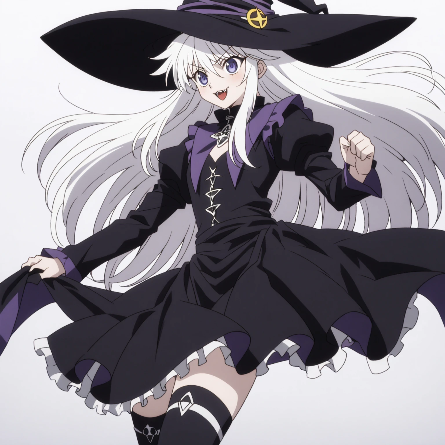 A black and white image of a femboy dressed as a witch., fashionable Dark witch, witch clothes, Dark witch character, astral witch clothes, witch clothes, From the Black Wizard Cemetery!!!, Dark witch, mechanized witch boy, witch boy, ( ( ( black witch hat ) ) ) ), dark demonic dancer, anime boy gothic maid, black fur wizard, femboy