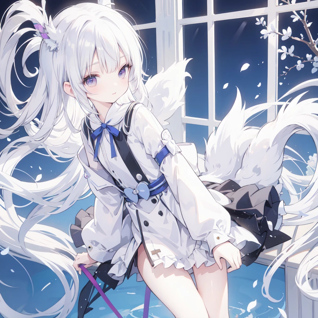 white hair,Double tail,,小loli,petite,cute