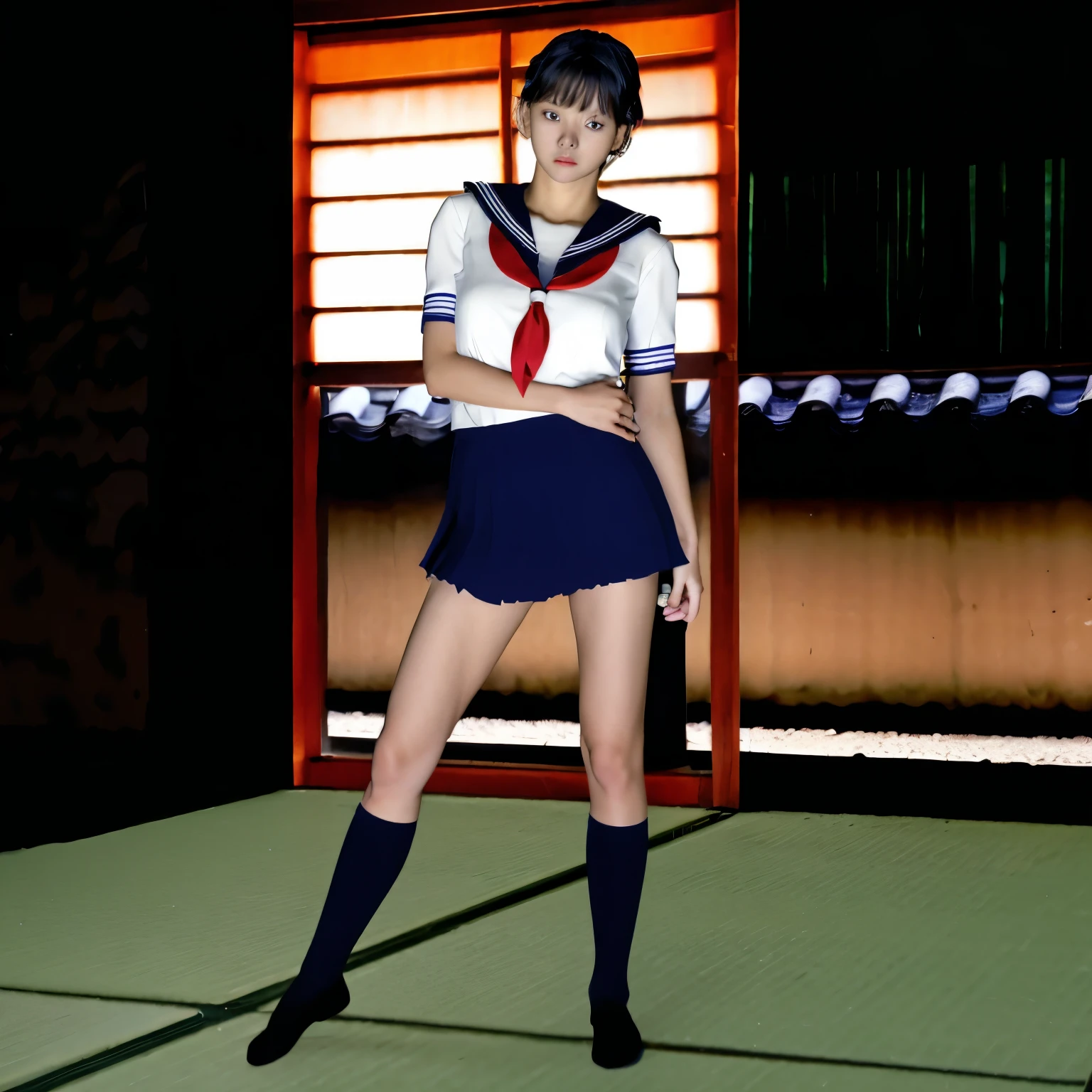 
lens: 135mm f1.8, (Highest quality),(RAW Photos), (Tabletop:1.1), (Beautiful 13 year old Japan girl), Cute Face, (Deeply chiseled face:0.7), (freckles:0.4), Spotted sunlight, Dramatic lighting, (Sailor suit), dark blue, Long sleeve, (In the classroom), shy, (Close-up shot:1.2), (Anxious expression)