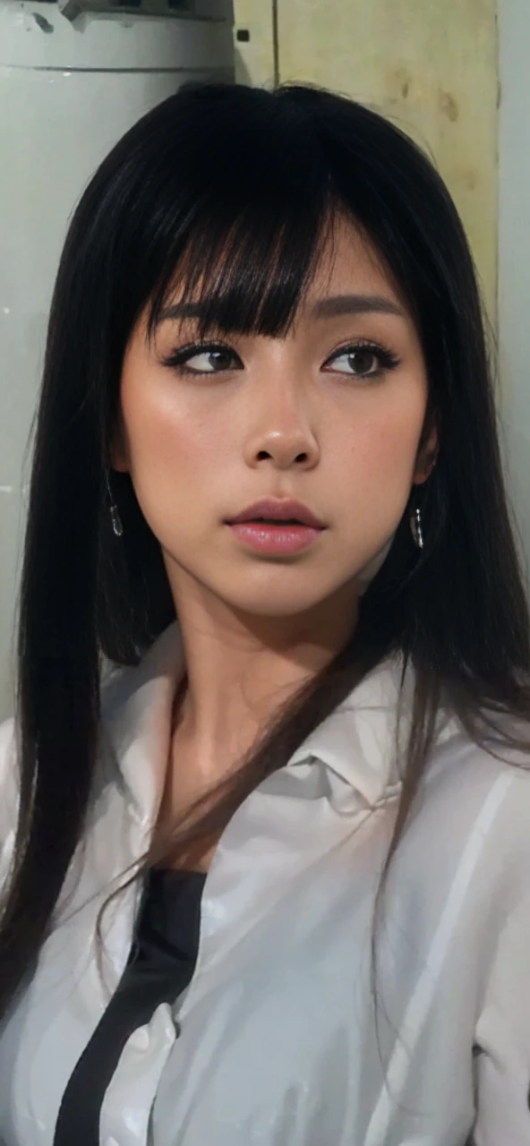 Cinema Lighting、(Key Light:Front 45 degree angle, Subsidy light、Faint backlight、Shadow), Accurate human body、Someone knowledgeable、Correct five-finger、RAW Photos、 4K - ultra-vivid、highest quality, masterpiece, Ultra-high resolution, (reality: 1.4),
(((Oilskin,Glowing Skin、Realistic skin texture、Beautiful skin in every detail、Shiny skin、Shiny skin)))、
Upper Body Shot, Low camera angle, Written boundary depth, Focus on the center, Focused girl、Background blur、Beautiful Eyes, Perfect face and eyes、
(night:1.8,)
girl, Short bob black hair, Early teens, Black hoodie with pockets, Checked mini skirt, Purple collar, Black face mask, Earrings,
Big Breasts, thin, Are standing , mischief,
zettai ryouiki, An absurd solution, Absurd details, highest quality, (((Big Breasts:1.3))), Grab your chest、 (((Lightweight off-the-shoulder sweater)))、White skin、(((Bitch、Sexy Bitch、Super heavy makeup,ga yaru makeup)))、Full Shot, (Ahegao:0.8)