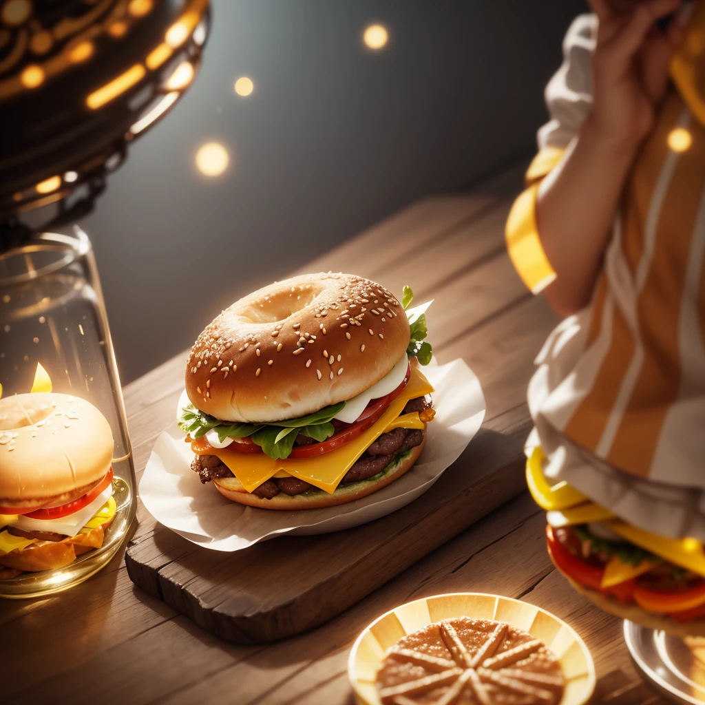 Difracted rays, Blurred circles of light, Ray tracing, Raios de Luz Divina, shine light, hamburger