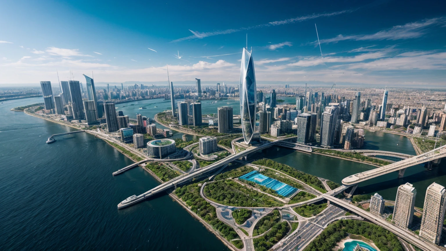 (Best quality,4K,8K,A high resolution,Masterpiece:1.2),Ultra-detailed,(Realistic,Photorealistic,photo-realistic:1.37),Futuristic floating city,Futuristic technology,Huge urban high-tech tablet platform,Airship,Floating in the sky,Futuristic city,Small airships around,High-tech hemispherical platform,Colorful lights,Advanced architecture,modernn architecture,skyscrapper,Access the cloud,Scenic beauty,view over city,Impressive design,Blend seamlessly with nature,energetic and vibrant atmosphere,Futuristic transportation system,Parking is suspended,Transparent path,Lush greenery,Sky gardens,cascading waterfalls,Magnificent skyline,reflections on the water,Sparkling river,Architectural innovation,futuristic skyscrapers,Transparent dome,The shape of the building is unusual,Elevated walkway,Impressive skyline,Glowing lights,Futuristic technology,Minimalist design,Scenic spots,Panoramic view,Cloud Piercing Tower,Vibrant colors,epic sunrise,epic sunset,Dazzling light display,magical ambiance,The future city,Urban Utopia,LuxuryLifestyle,Innovative energy,sustainable development,Smart city technology,Advanced infrastructure,Tranquil atmosphere,Nature and technology live in harmony,Awesome cityscape,Unprecedented urban planning,Architecture connects seamlessly with nature,High-tech metropolis,A cutting-edge engineering marvel,The future of urban living,Visionary architectural concept,Energy-efficient buildings,Harmony with the environment,A city floating above the clouds,Utopian dreams become reality,The possibilities are endless,State-of-the-art transportation network,Green energy integration,Innovative materials,Impressive holographic display,Advanced communication system,Breathtaking aerial view,Quiet and peaceful environment,Modernist aesthetics,Ethereal beauty