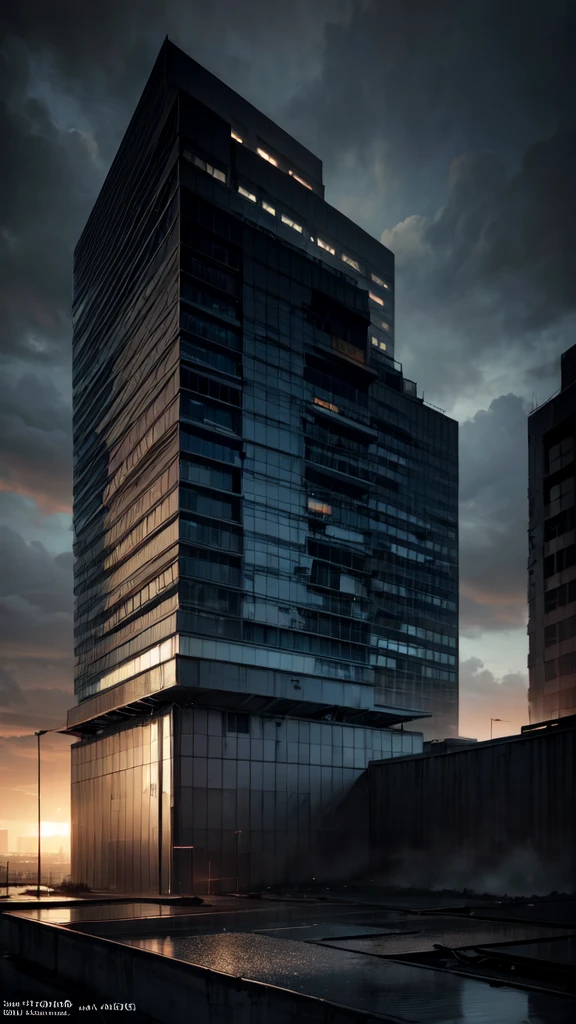 abandoned brutalist architecture of New York, rainy day, thunder, thunderbolt, hyper realistic DSLR photo, Nikon D5, black, dark, mist, horror, detailed architecture, dramatic lighting, moody atmosphere, decaying walls, puddles, rain drops, HDR, photorealistic, cinematic, dramatic clouds, (best quality:1.2), (masterpiece:1.2), (ultra-detailed:1.2), (extremely detailed:1.3), (photorealistic:1.4), (realistic:1.3), (cinematic lighting:1.3), (dramatic colors:1.2), (moody:1.2)