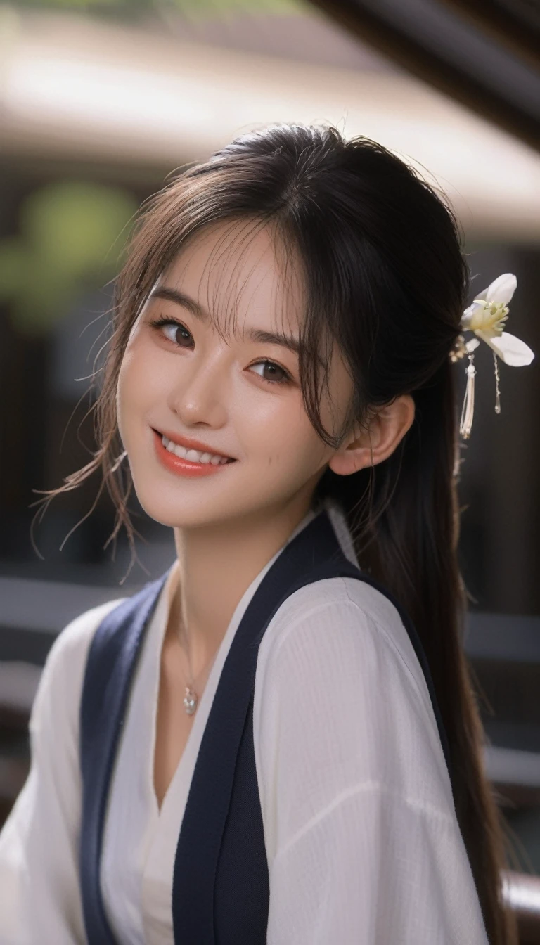 (Tabletop:1.3), (8k, Realistic, RAW Photos, Highest quality: 1.4), Japanese, (One Girl), Beautiful Face, (Realistic face), (Black Hair), Beautiful hairstyle, Realistic eyes, Beautiful attention to detail, (Realistic skin), Beautiful Skin, charm, 超High resolution, 超Realisticな, Very detailed, Golden Ratio,. (3. gill:1.5), (Sony Alpha 1, 50.1 megapixel full-frame CMOS sensor, 8k video recording function), (Telescope Lens), (Realistic),(8k, 超High resolution, Highest quality, Tabletop:1.2),Very detailedな,Beautifully detailed face, Complete Anatomy,(Beautiful attention to detail:1.3),smile,Very delicate and beautiful, Very detailed, Hmph, Unity, 8k Wallpaper, wonderful, In detail, Very detailedな, High resolution, Very detailed, Very detailed目と顔,Wet, ((luxury:1.1)), [ponytail],smile、Long Hair、Black Hair、Beauty、smile、Japanese、common people class、summer、smile、