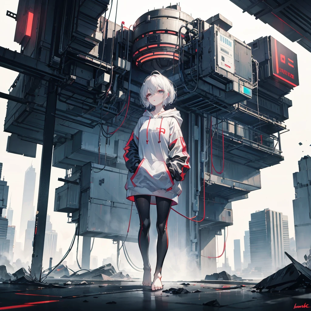 anime girl sitting on a window sill with wires and wires, inspired by Krenz Cushart, digital cyberpunk anime art, cyberpunk anime girl mech, wlop and krenz cushart, digital cyberpunk - anime art, by Krenz Cushart, anime cyberpunk art, detailed cyberpunk illustration, cyberpunk anime art, anime mecha aesthetic
