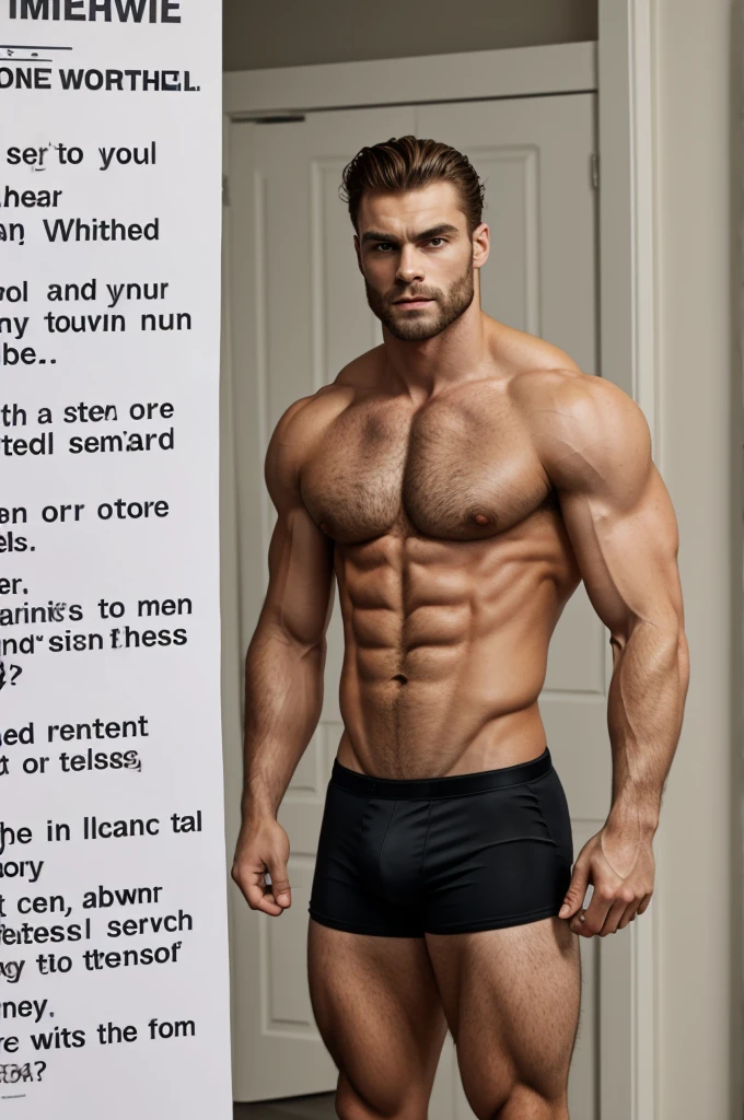 The gigachad standing and his hand written metabolism