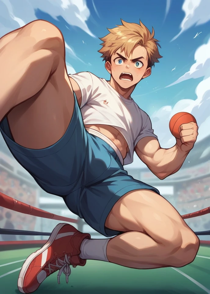 Master boy kicking ball