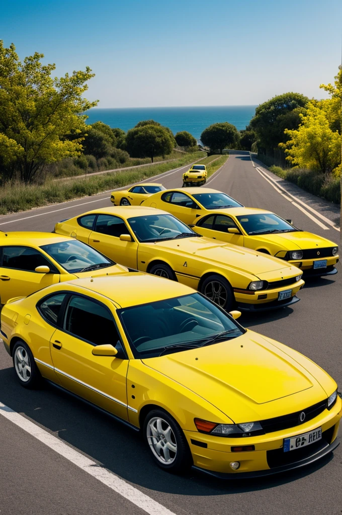 yellow cars 
