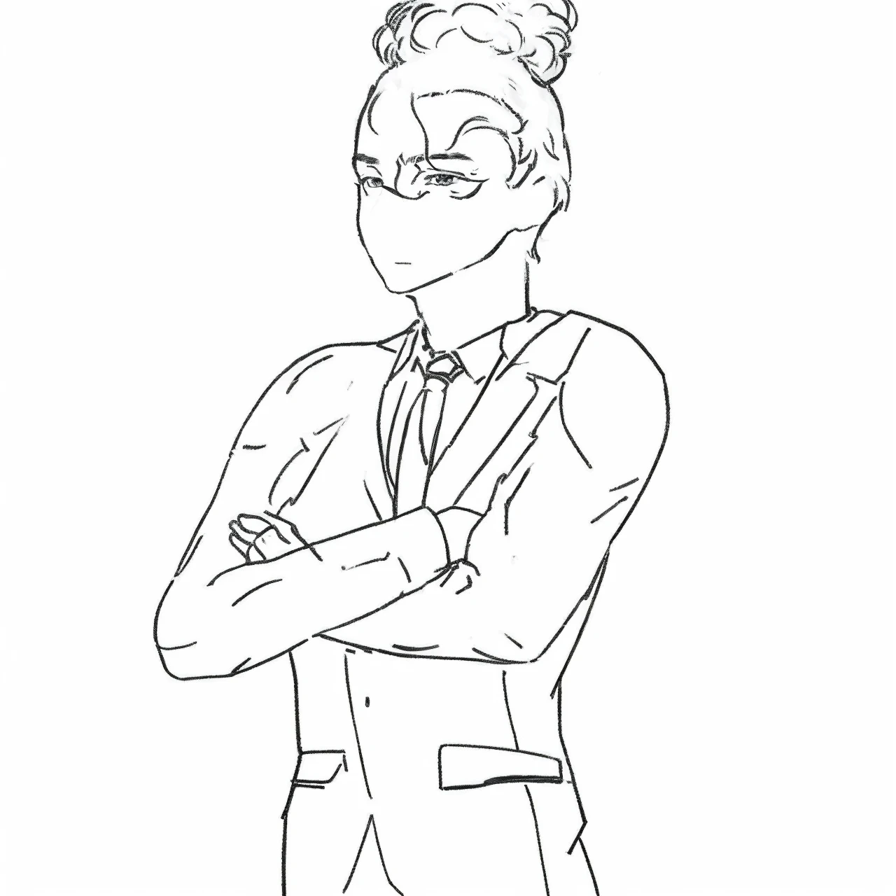 Man in a suit with purple hair and light purple eyes and with curly, elegantly parted hair,Make and paint