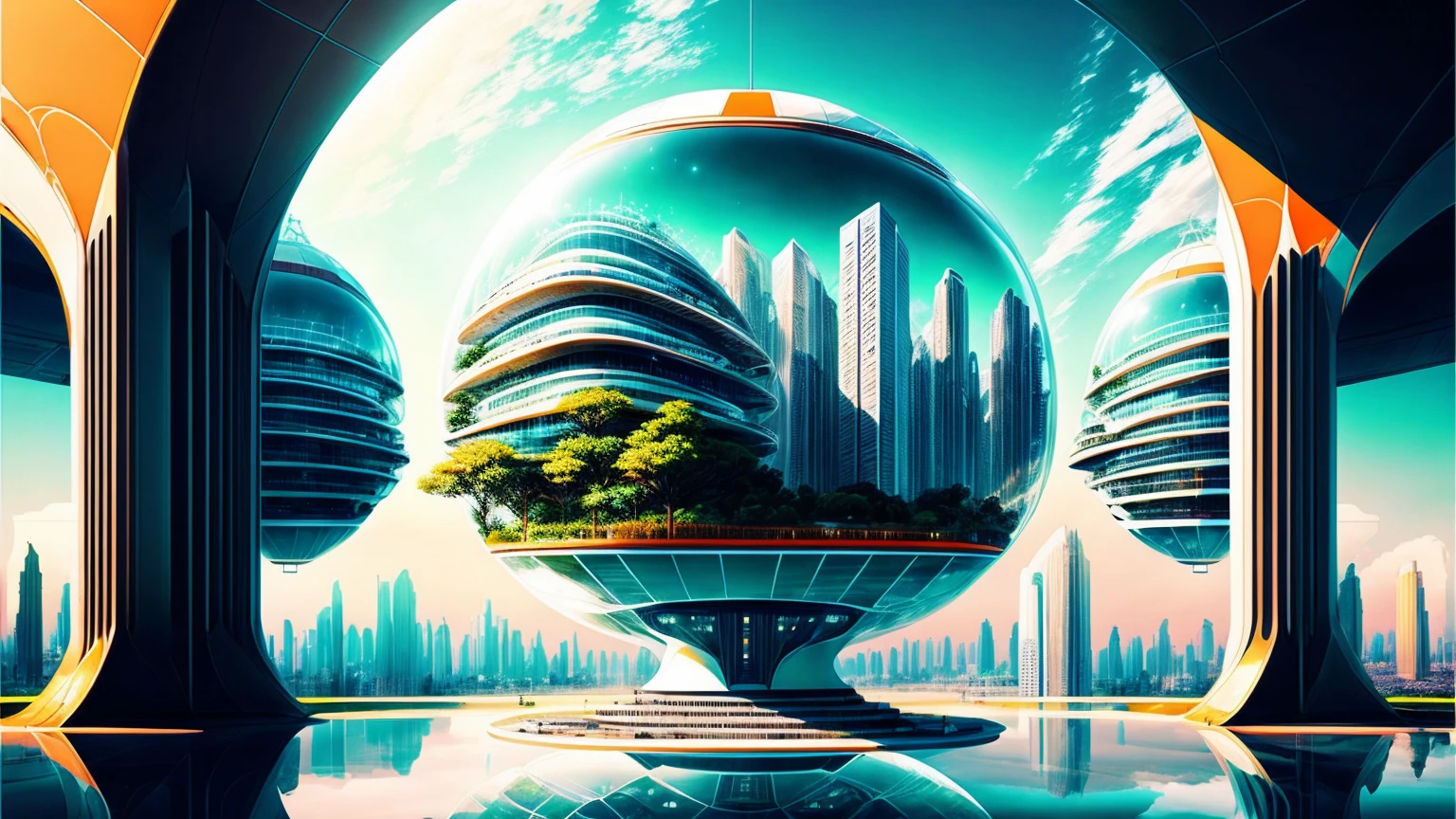 (Best quality,4K,8K,A high resolution,Masterpiece:1.2),Ultra-detailed,(Realistic,Photorealistic,photo-realistic:1.37),Futuristic floating city,Futuristic technology,Huge urban high-tech tablet platform,Airship,Floating in the sky,Futuristic city,Small airships around,High-tech hemispherical platform,Colorful lights,Advanced architecture,modernn architecture,skyscrapper,Access the cloud,Scenic beauty,view over city,Impressive design,Blend seamlessly with nature,energetic and vibrant atmosphere,Futuristic transportation system,Parking is suspended,Transparent path,Lush greenery,Sky gardens,cascading waterfalls,Magnificent skyline,reflections on the water,Sparkling river,Architectural innovation,futuristic skyscrapers,Transparent dome,The shape of the building is unusual,Elevated walkway,Impressive skyline,Glowing lights,Futuristic technology,Minimalist design,Scenic spots,Panoramic view,Cloud Piercing Tower,Vibrant colors,epic sunrise,epic sunset,Dazzling light display,magical ambiance,The future city,Urban Utopia,LuxuryLifestyle,Innovative energy,sustainable development,Smart city technology,Advanced infrastructure,Tranquil atmosphere,Nature and technology live in harmony,Awesome cityscape,Unprecedented urban planning,Architecture connects seamlessly with nature,High-tech metropolis,A cutting-edge engineering marvel,The future of urban living,Visionary architectural concept,Energy-efficient buildings,Harmony with the environment,A city floating above the clouds,Utopian dreams become reality,The possibilities are endless,State-of-the-art transportation network,Green energy integration,Innovative materials,Impressive holographic display,Advanced communication system,Breathtaking aerial view,Quiet and peaceful environment,Modernist aesthetics,Ethereal beauty