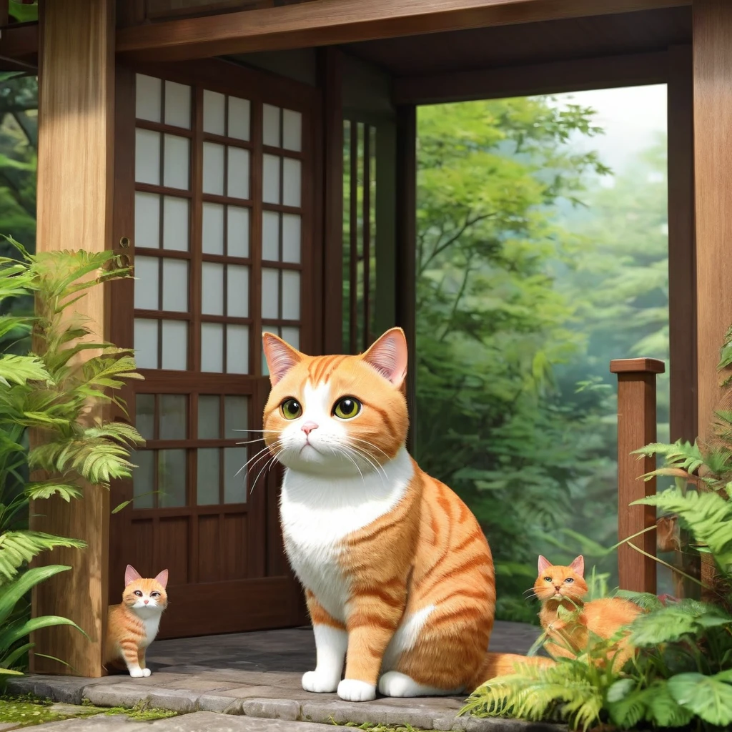 These scenes are depicted in a highly realistic style.、Make sure the cat&#39;s facial expressions and movements are exaggerated like a human&#39;s。

The main character is a chubby brown cat with cute eyes. The main character is something that never changes. Mimi hesitates at the entrance to the forest.。She remembered her family&#39;s words、He looks anxious,、Driven by curiosity, I&#39;m about to take a step forward.。