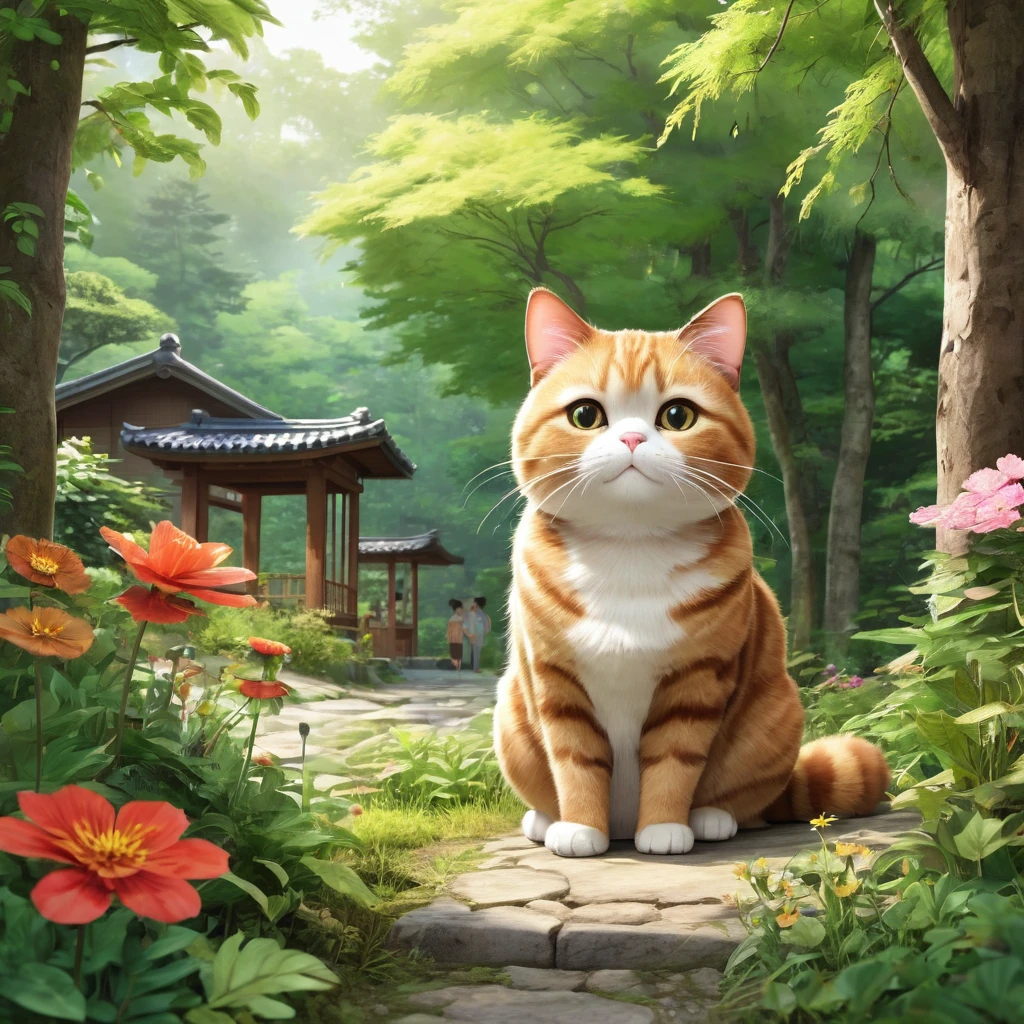 These scenes are depicted in a highly realistic style.、Make sure the cat's facial expressions and movements are exaggerated like a human's。
The main character is a chubby brown cat with cute eyes. The main character is something that never changes. Mimi hesitates at the entrance to the forest.。She remembered her family's words、He looks anxious,、Driven by curiosity, I'm about to take a step forward.。