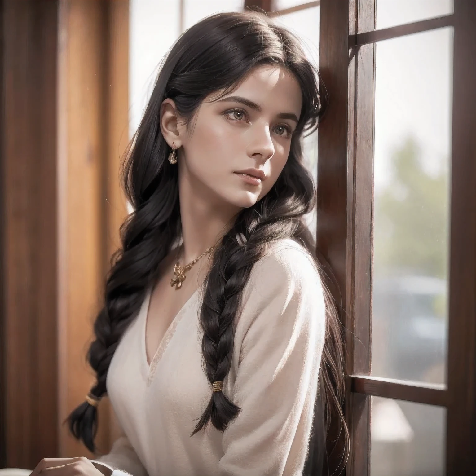 arafed photo of a woman with a braid in her hair, in her early 20s, maria fortuny, marianne collins, nadezhda tikhomirova, photo of young woman, leonora karrington, maria panfilova, anna kovalevskaya, anastasia ovchinnikova, lola dupre, e. h. beatrice blue