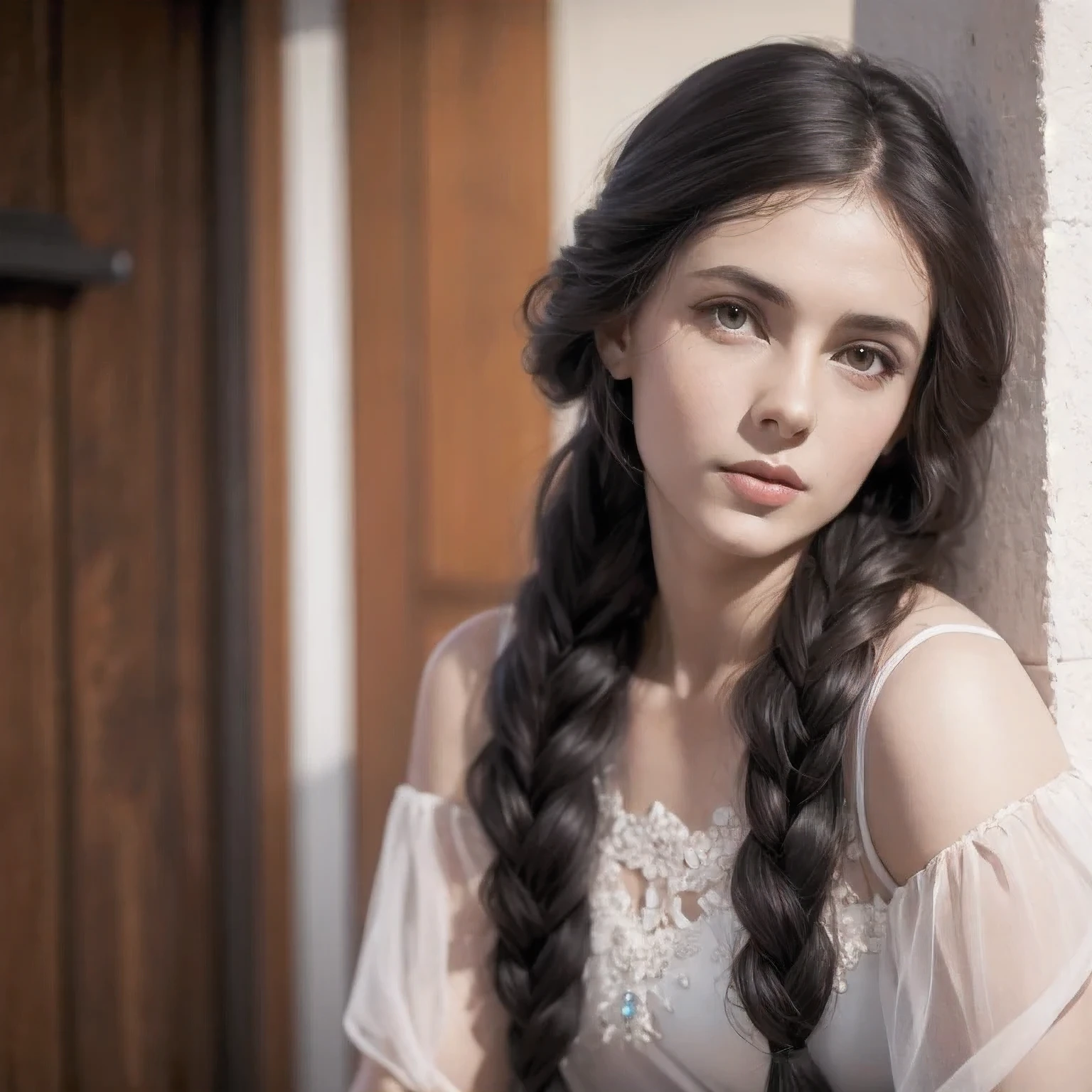 arafed photo of a woman with a braid in her hair, in her early 20s, maria fortuny, marianne collins, nadezhda tikhomirova, photo of young woman, leonora karrington, maria panfilova, anna kovalevskaya, anastasia ovchinnikova, lola dupre, e. h. beatrice blue