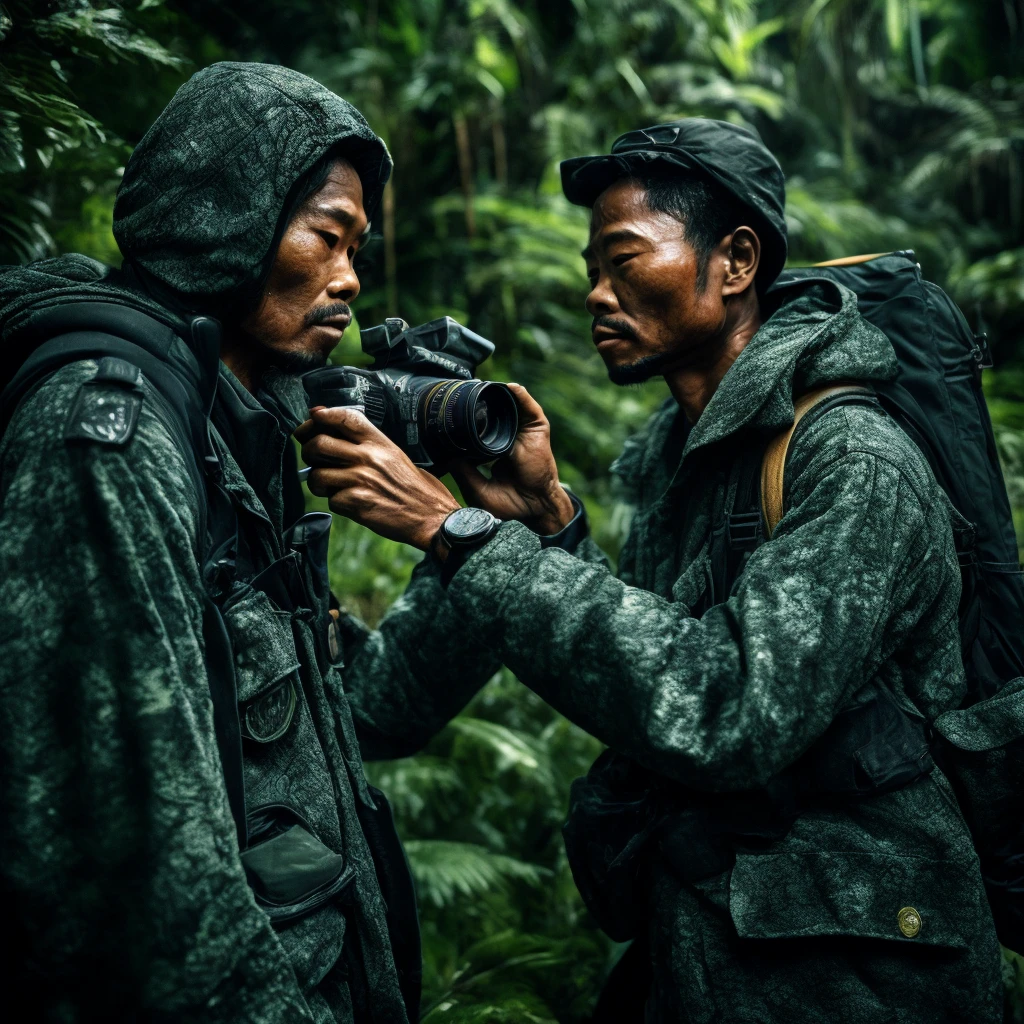 (Award-winning photo:1.3) Masterpiece of, male, male性フォーカス, Rain Forest Ranger, Fur hooded, Ancient Explorers、(Skin with attention to detail:1.2), 8k, Ultra-high resolution, Digital SLR, Soft lighting, high quality, Film Grain, Fujifilm XT3, amazing, Intricate details, Ultra-detailed, Very detailed、