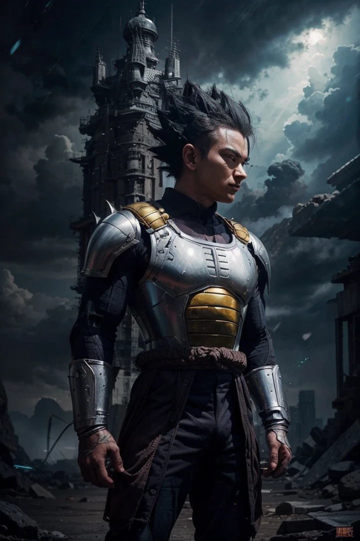 man with armor, super saiya, dragonball