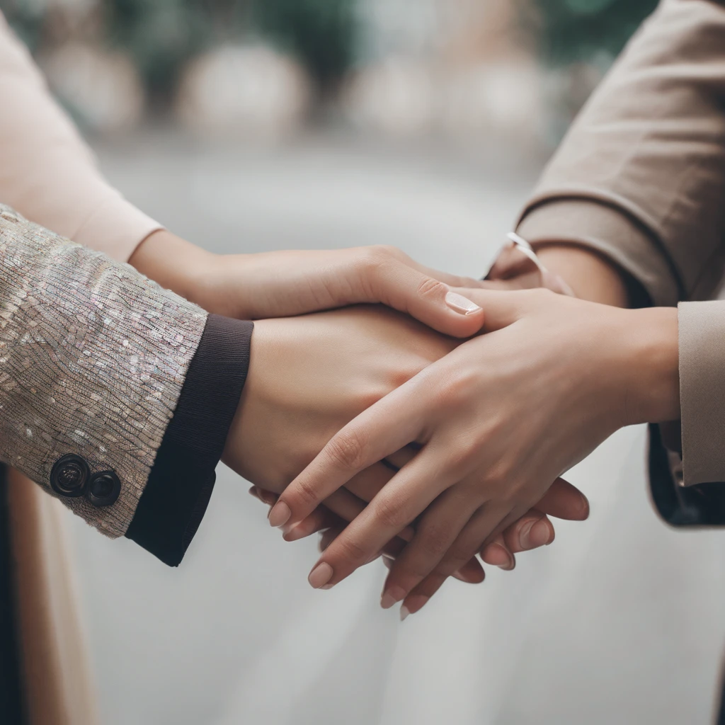 hands touching each other