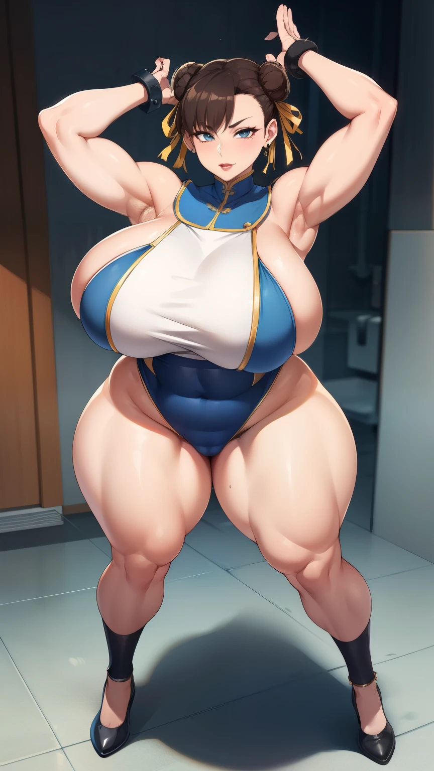 Big Breasts, Big Hips,Full Body Shot, Mature mother, Whipping the lower body, Plump thighs, ox, Seductive mature woman, Perfect body, plus size model, Very thick pubic hair, very dense armpit hair, Sailor suit, Wearing a miniskirt,Chunli