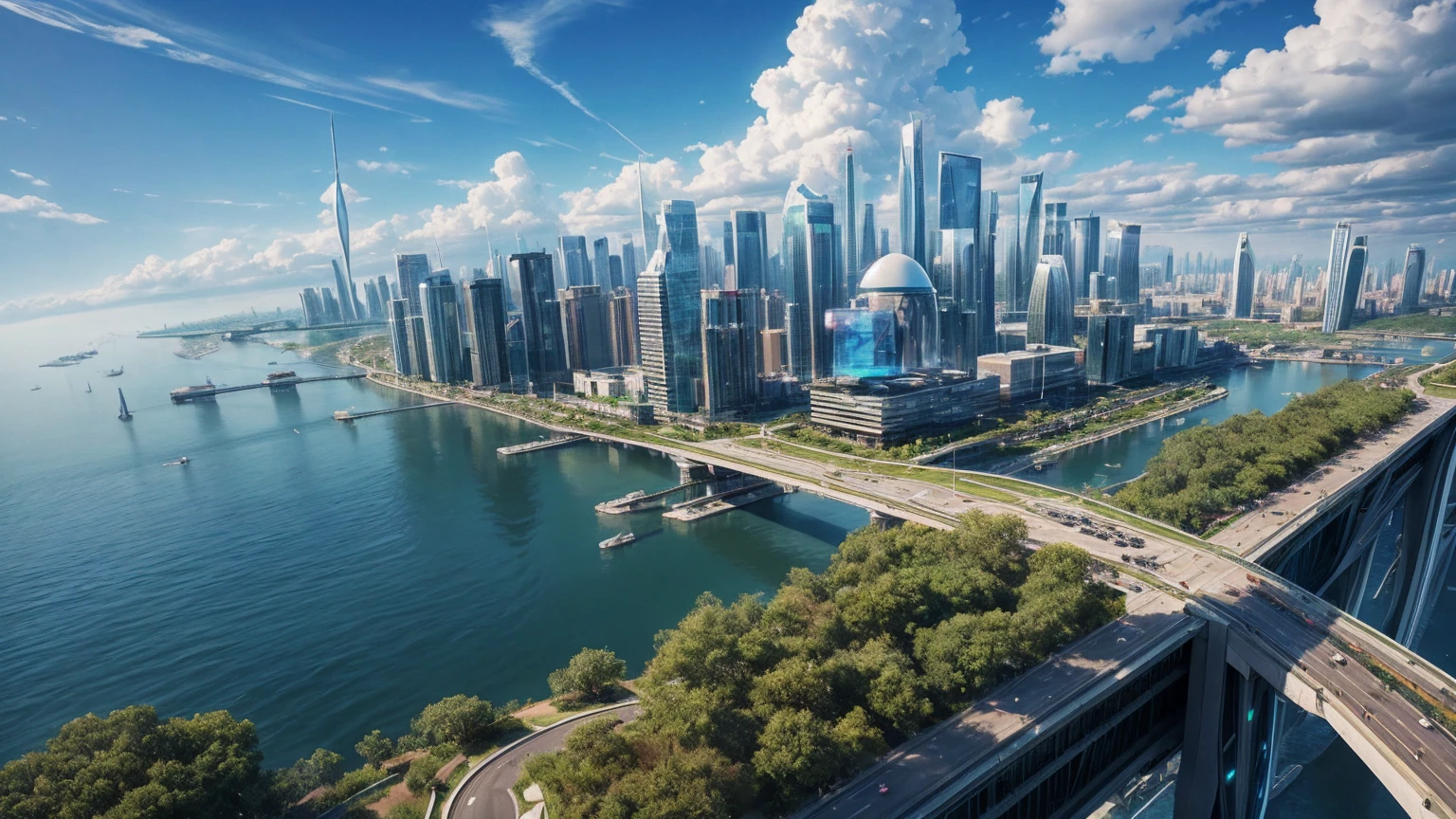 (Best quality,4K,8K,A high resolution,Masterpiece:1.2),Ultra-detailed,(Realistic,Photorealistic,photo-realistic:1.37),Futuristic floating city,Futuristic technology,Huge urban high-tech tablet platform,Airship,Floating in the sky,Futuristic city,Small airships around,High-tech hemispherical platform,Colorful lights,Advanced architecture,modernn architecture,skyscrapper,Access the cloud,Scenic beauty,view over city,Impressive design,Blend seamlessly with nature,energetic and vibrant atmosphere,Futuristic transportation system,Parking is suspended,Transparent path,Lush greenery,Sky gardens,cascading waterfalls,Magnificent skyline,reflections on the water,Sparkling river,Architectural innovation,futuristic skyscrapers,Transparent dome,The shape of the building is unusual,Elevated walkway,Impressive skyline,Glowing lights,Futuristic technology,Minimalist design,Scenic spots,Panoramic view,Cloud Piercing Tower,Vibrant colors,epic sunrise,epic sunset,Dazzling light display,magical ambiance,The future city,Urban Utopia,LuxuryLifestyle,Innovative energy,sustainable development,Smart city technology,Advanced infrastructure,Tranquil atmosphere,Nature and technology live in harmony,Awesome cityscape,Unprecedented urban planning,Architecture connects seamlessly with nature,High-tech metropolis,A cutting-edge engineering marvel,The future of urban living,Visionary architectural concept,Energy-efficient buildings,Harmony with the environment,A city floating above the clouds,Utopian dreams become reality,The possibilities are endless,State-of-the-art transportation network,Green energy integration,Innovative materials,Impressive holographic display,Advanced communication system,Breathtaking aerial view,Quiet and peaceful environment,Modernist aesthetics,Ethereal beauty