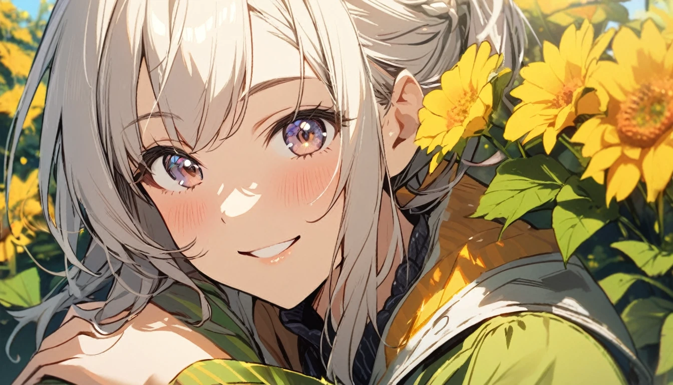 1 girl, smile