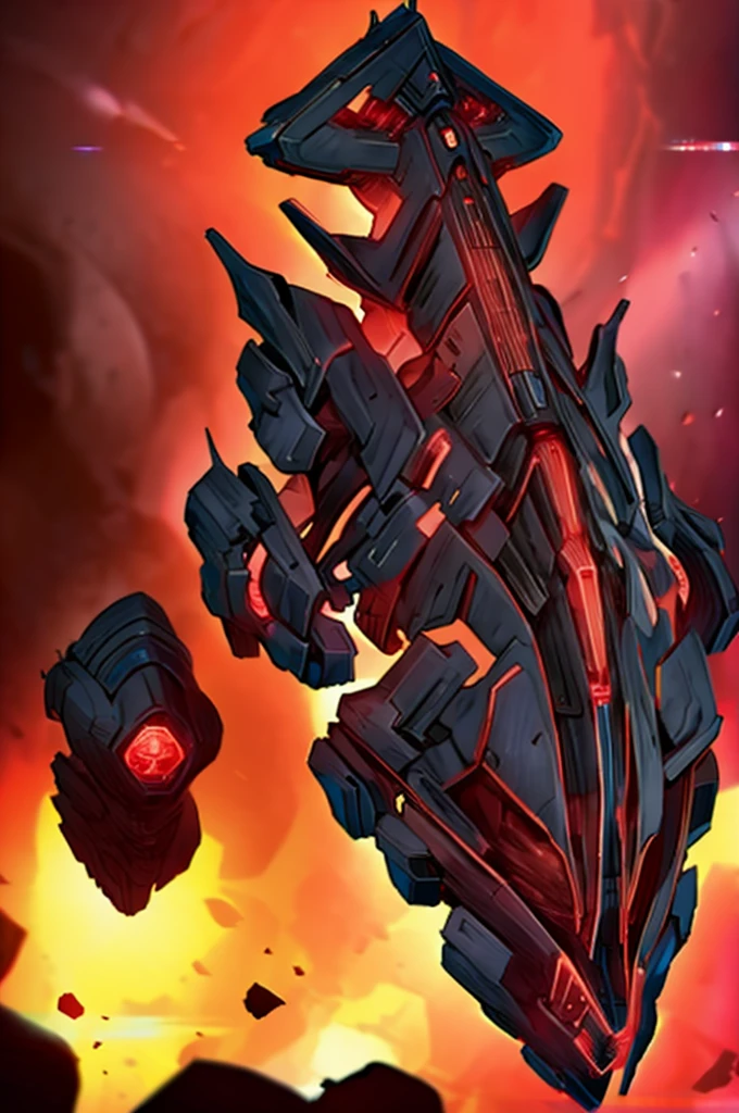 Black diamond ship with Red Lights