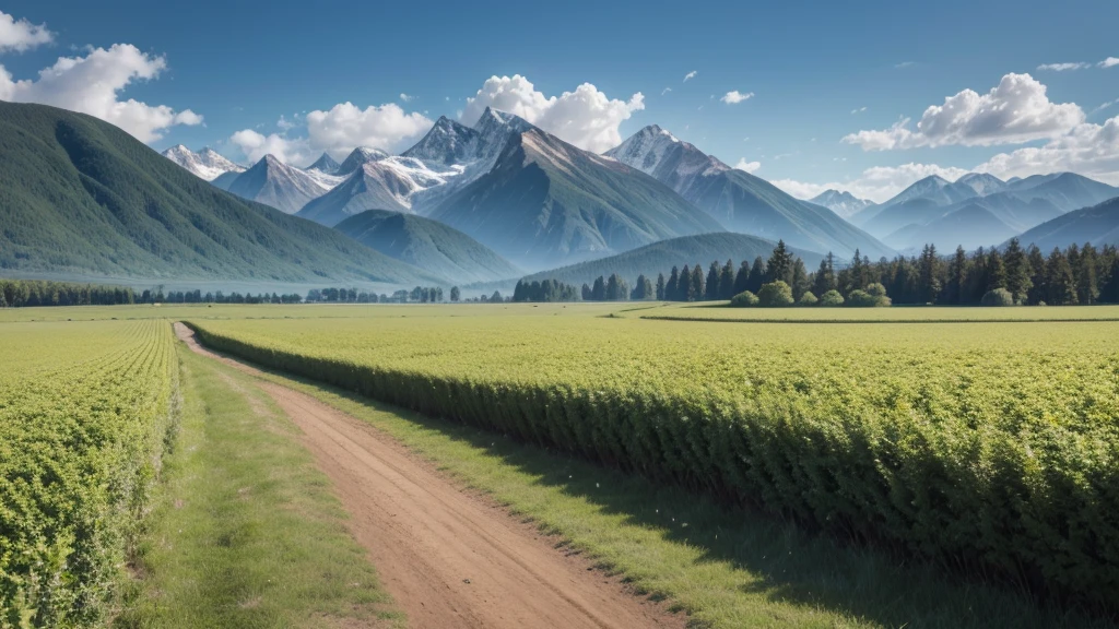 make a plain without mountains, but with strong vegetation