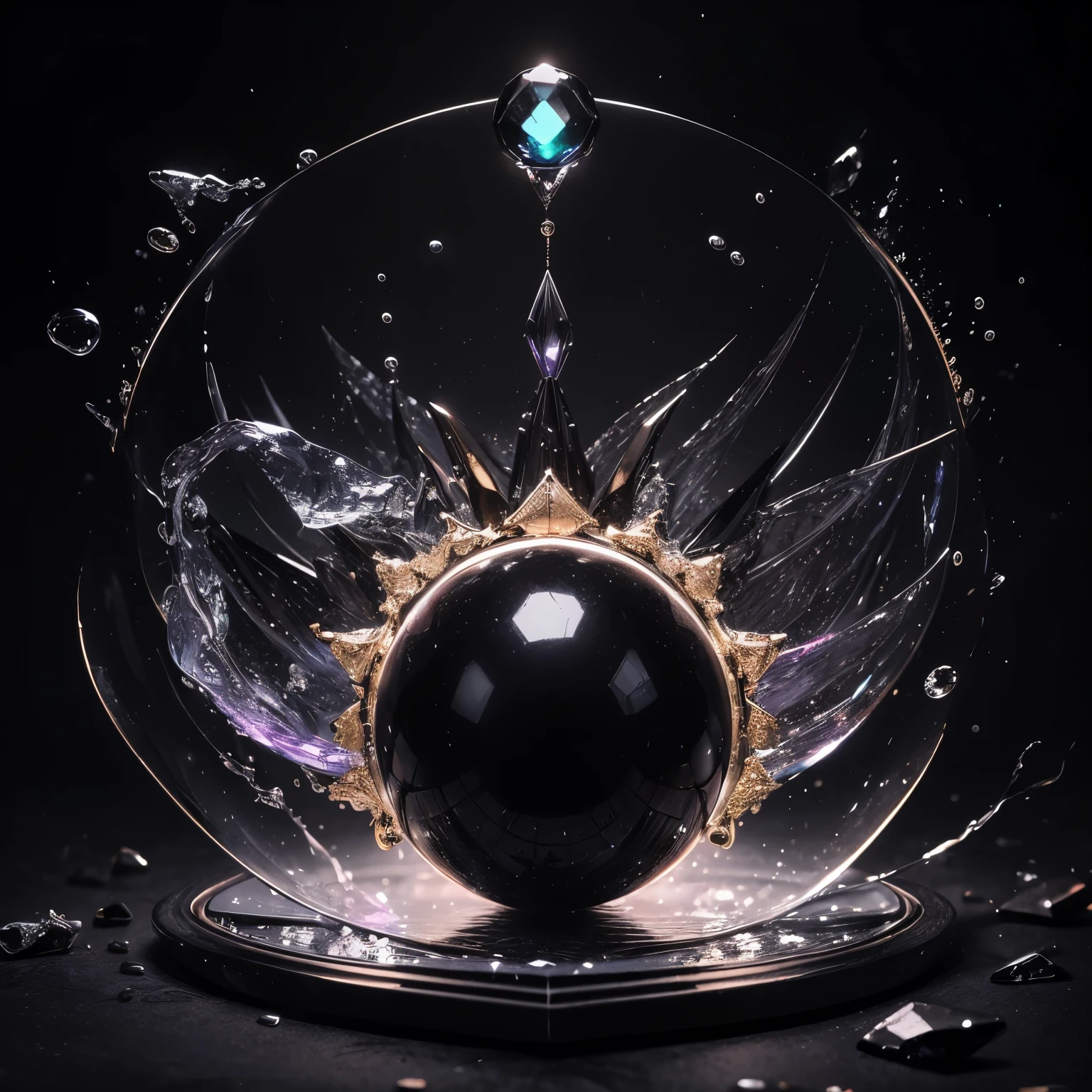 masterpiece、high resolution、 obsidian、Black Gemstones、Pastels inspired by Aquilax Uno, 、Cabochon Cut、dribble, Renaissance, Black mana flows around, Streaming Black Mana, Where is the Art?, Magical Charms, Magic: The Gathering's Style, 、ball, Magic artifacts, The Final Moongate, 
