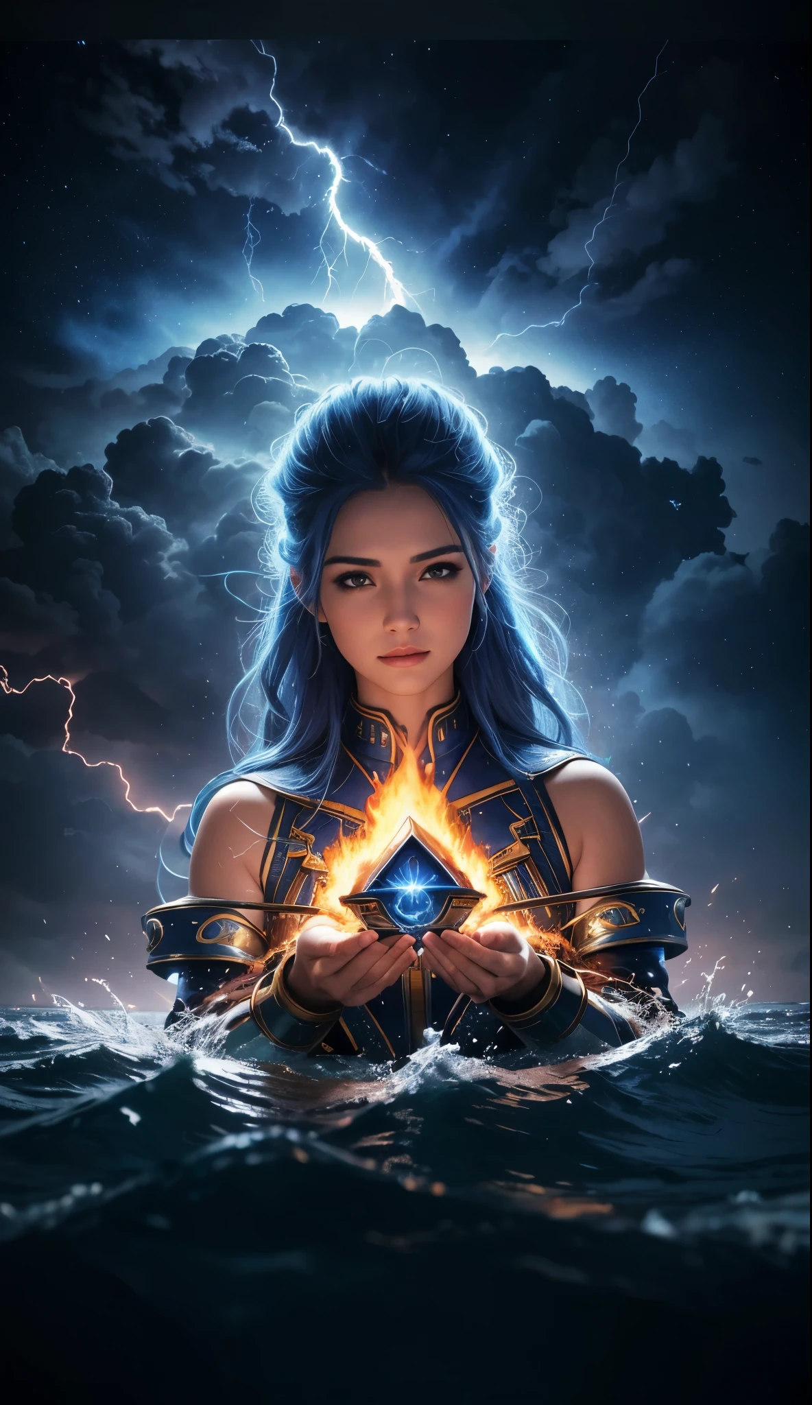 Surrealism, God's Sky, God's Power, God's Realm, clouds, Celestial Fire, powers, ilm, Fire Bolts, rivers of water, Water Falls, forst, Cedars, Highest Power, Photorealistic Nature, Beauthfull, Blue Thunder, fire azul, Realistic fire azul, realistic thunder, electrical screws, realistic detailed 8k, Realistic 16K detail, hard, Detailed realistic color, Detailed realistic thunder, fire azul Realistic 8K, Cores photorrealistic 8K, 8K detailed colors, Nitidez photorrealistic 8K, ULTRAHD Photorealism, Divine fire azul, Divine Electric Blue Thunder, Sombras photorrealistics 8K, Textura photorrealistic, naturals, heavens, heavenly, sky night, céu de Beauthfull, the night, majestic, majestic Sky, naturalsmente chic, thunders, Sky thunders, Divine thunder, linda, doradas, starlight, Heavenly Bolts, villany azul, Blue Screws, Rendering, photorrealistic, ultra high definition, 4K, detailed textures, thunder, detailed shadows, detailed colors, naturals linda, Great Divine, detailed contrast, realistic contrast, high resolution, detailed colors, realistic detailed 16K, 8K high definition, detailed contrast, realistic contrast, high resolution, detailed colors, fire, villany, realistic detailed, chic, 