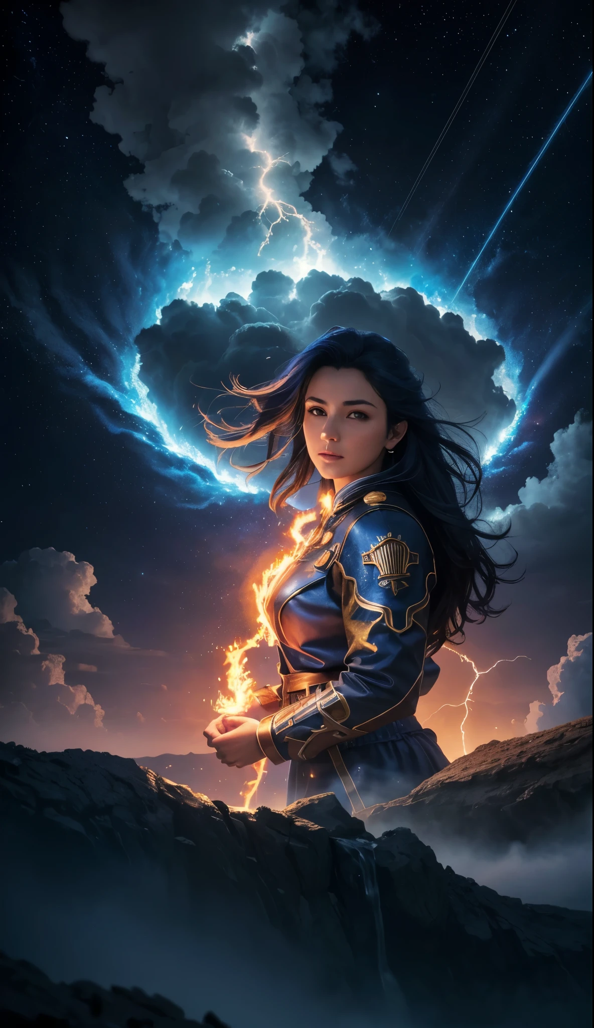 Surrealism, God's Sky, God's Power, God's Realm, clouds, Celestial Fire, powers, ilm, Fire Bolts, rivers of water, Water Falls, forst, Cedars, Highest Power, Photorealistic Nature, Beauthfull, Blue Thunder, fire azul, Realistic fire azul, realistic thunder, electrical screws, realistic detailed 8k, Realistic 16K detail, hard, Detailed realistic color, Detailed realistic thunder, fire azul Realistic 8K, Cores photorrealistic 8K, 8K detailed colors, Nitidez photorrealistic 8K, ULTRAHD Photorealism, Divine fire azul, Divine Electric Blue Thunder, Sombras photorrealistics 8K, Textura photorrealistic, naturals, heavens, heavenly, sky night, céu de Beauthfull, the night, majestic, majestic Sky, naturalsmente chic, thunders, Sky thunders, Divine thunder, linda, doradas, starlight, Heavenly Bolts, villany azul, Blue Screws, Rendering, photorrealistic, ultra high definition, 4K, detailed textures, thunder, detailed shadows, detailed colors, naturals linda, Great Divine, detailed contrast, realistic contrast, high resolution, detailed colors, realistic detailed 16K, 8K high definition, detailed contrast, realistic contrast, high resolution, detailed colors, fire, villany, realistic detailed, chic,