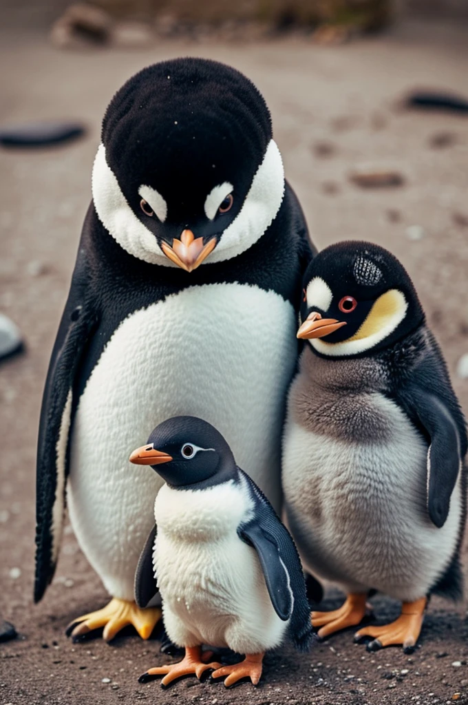 A cute hybrid between a baby chick and a baby penguin, that the image is in high resolution