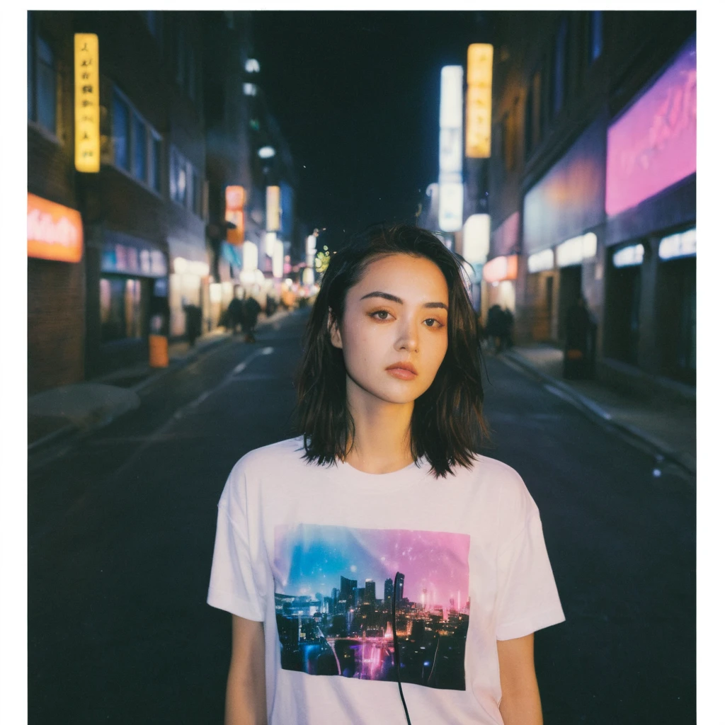 xxmixgirl, 1girl wet tshirt look sexy, splash detailed, surreal dramatic lighting shadow (lofi, analog), kodak film by Brandon Woelfel Ryan McGinley, Futuristic city with neon wash and cyberpunk atmosphere