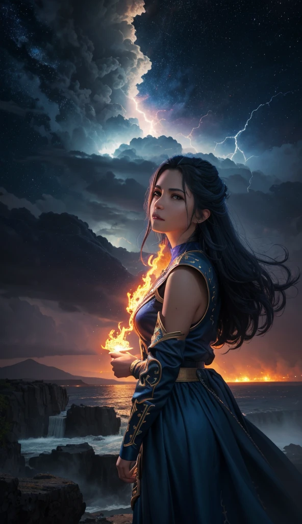 Surrealism, God's Sky, God's Power, God's Realm, clouds, Celestial Fire, powers, ilm, Fire Bolts, rivers of water, Water Falls, forst, Cedars, Highest Power, Photorealistic Nature, Beauthfull, Blue Thunder, fire azul, Realistic fire azul, realistic thunder, electrical screws, realistic detailed 8k, Realistic 16K detail, hard, Detailed realistic color, Detailed realistic thunder, fire azul Realistic 8K, Cores photorrealistic 8K, 8K detailed colors, Nitidez photorrealistic 8K, ULTRAHD Photorealism, Divine fire azul, Divine Electric Blue Thunder, Sombras photorrealistics 8K, Textura photorrealistic, naturals, heavens, heavenly, sky night, céu de Beauthfull, the night, majestic, majestic Sky, naturalsmente chic, thunders, Sky thunders, Divine thunder, linda, doradas, starlight, Heavenly Bolts, villany azul, Blue Screws, Rendering, photorrealistic, ultra high definition, 4K, detailed textures, thunder, detailed shadows, detailed colors, naturals linda, Great Divine, detailed contrast, realistic contrast, high resolution, detailed colors, realistic detailed 16K, 8K high definition, detailed contrast, realistic contrast, high resolution, detailed colors, fire, villany, realistic detailed, chic,