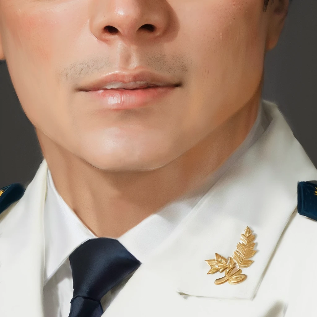 Wearing military uniform、Wearing a tie、Alafud man with a star on his lapel, Portrait close-up, Close-up portrait shot, Close-up portrait, Close-up portrait, Portrait close-up, Official Photos, 完整Close-up portrait, Professional close-up photos, John Jude Palenca, Close-up portrait, Close-up avatar, Portrait close-up, facial photo, Detailed enlargement of photo