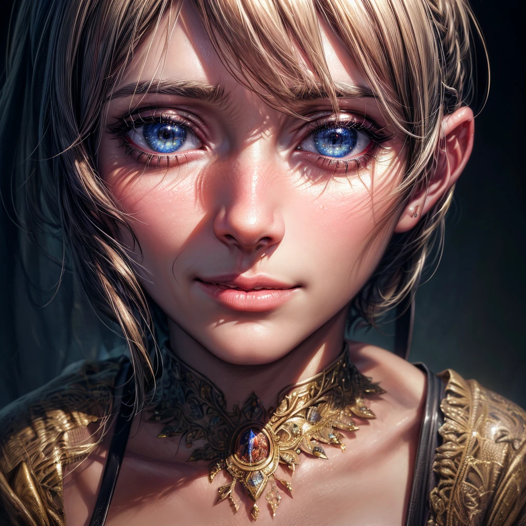A tired old man, beautiful detailed eyes, beautiful detailed lips, extremely detailed eyes and face, longeyelashes, warm smile, welcoming expression, curious young girl, amazed expression, looking at paintings, intricate artworks, vibrant colors, dramatic lighting, chiaroscuro, dramatic contrast, (best quality,4k,8k,highres,masterpiece:1.2),ultra-detailed,(realistic,photorealistic,photo-realistic:1.37),oil painting,portrait,hyperrealism,cinematic lighting,vivid colors,dramatic shadows