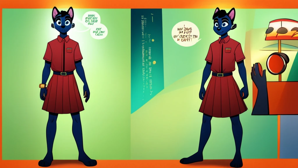 digital art comic style full body shot humanoid animal avatar which can be used for animated influencer-video-content, its role is to answer and explain to unspecific quetions