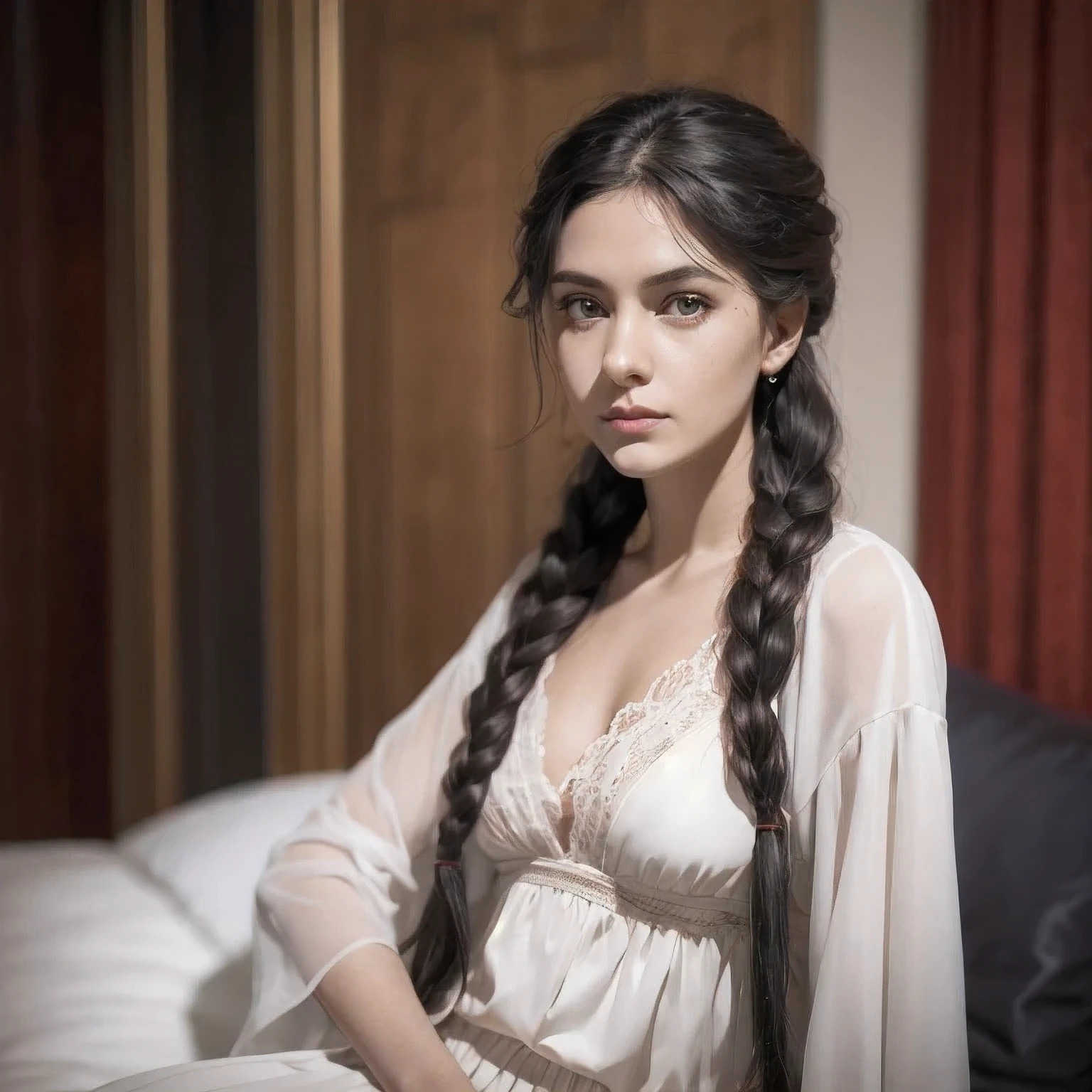 arafed photo of a woman with a braid in her hair, in her early 20s, maria fortuny, marianne collins, nadezhda tikhomirova, photo of young woman, leonora karrington, maria panfilova, anna kovalevskaya, anastasia ovchinnikova, lola dupre, e. h. beatrice blue
