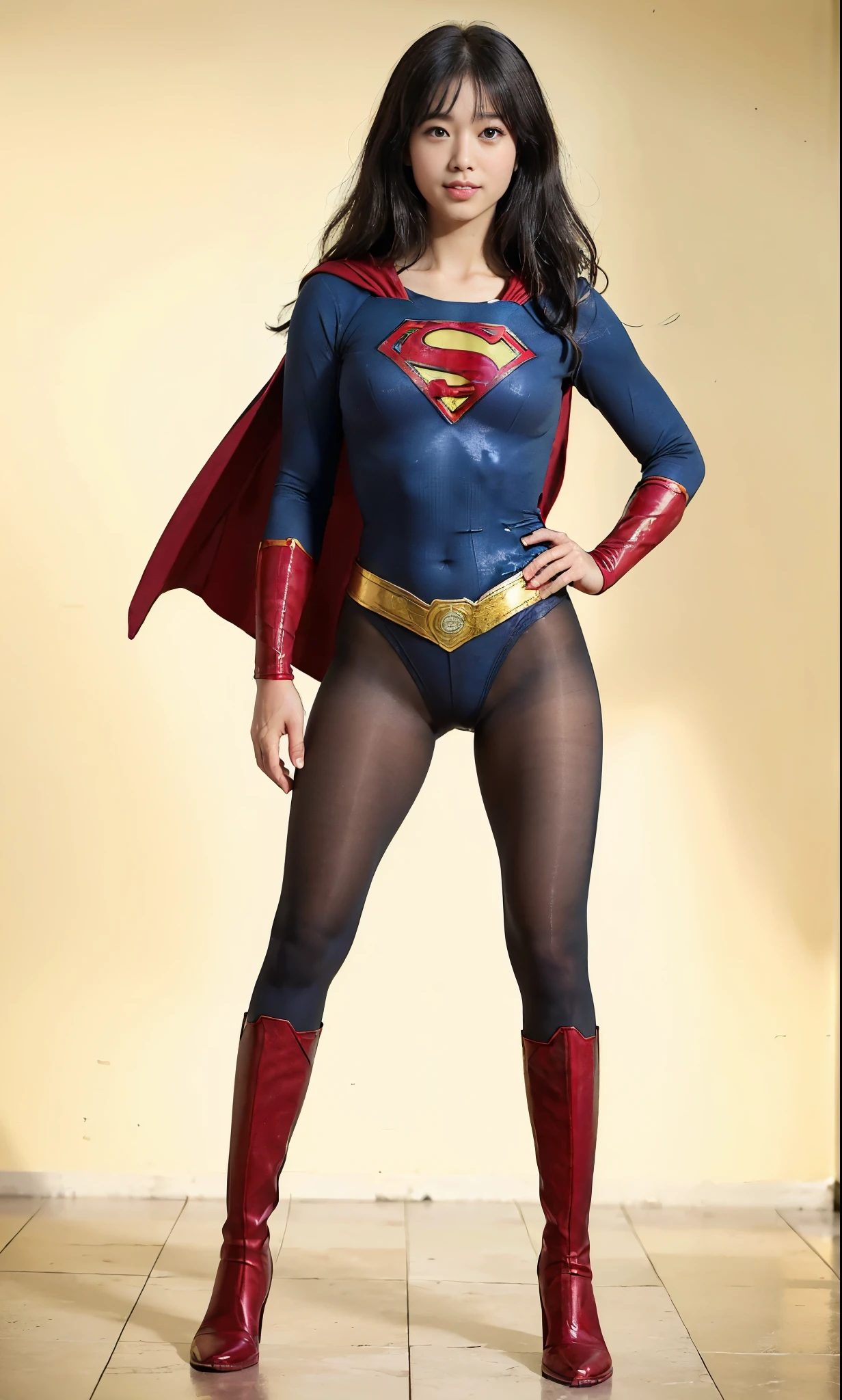 No background、(((Beautiful legs in black tights.)))、(((Legally express the beauty of your smile)))、((((Make the most of your original images)))、(((体にぴったりフィットするSupergirl Costume)))、(((Supergirl Costume)))、(((short and beautiful hair)))、(((suffering)))、(((Please wear black tights....、Wear red boots)))、((Best image quality、8k))、((Highest quality、8k、masterpiece:1.3))、(((Preserve background )))、Sharp focus:1.2、Beautiful woman with perfect figure:1.4、Slim Abs:1.2、Wet body:1.5、Highly detailed face and skin texture、8k