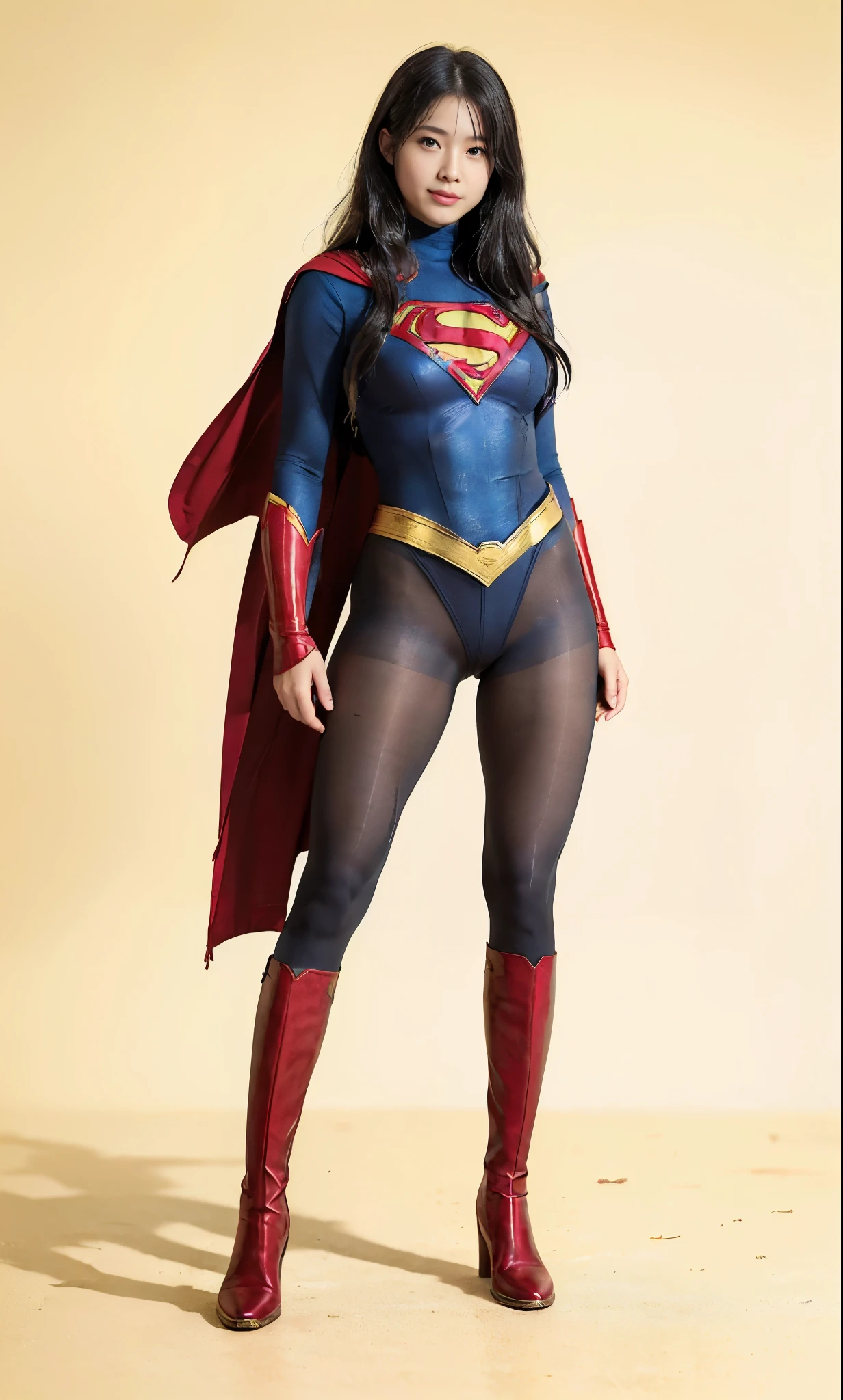 No background、(((Beautiful legs in black tights.)))、(((Legally express the beauty of your smile)))、((((Make the most of your original images)))、(((体にぴったりフィットするSupergirl Costume)))、(((Supergirl Costume)))、(((short and beautiful hair)))、(((suffering)))、(((Please wear black tights....、Wear red boots)))、((Best image quality、8k))、((Highest quality、8k、masterpiece:1.3))、(((Preserve background )))、Sharp focus:1.2、Beautiful woman with perfect figure:1.4、Slim Abs:1.2、Wet body:1.5、Highly detailed face and skin texture、8k