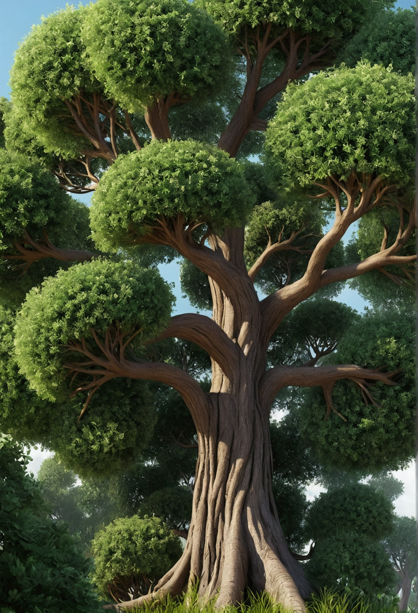 trees with vegetation, detailed digital 3d art, complex digital artwork, great digital art with details, ultradetailed digital art, complex digital art, intricate detailed digital art, complex digital art, incredibly detailed art, intricate 3d illustration, Detailed art with depth, intricate artwork