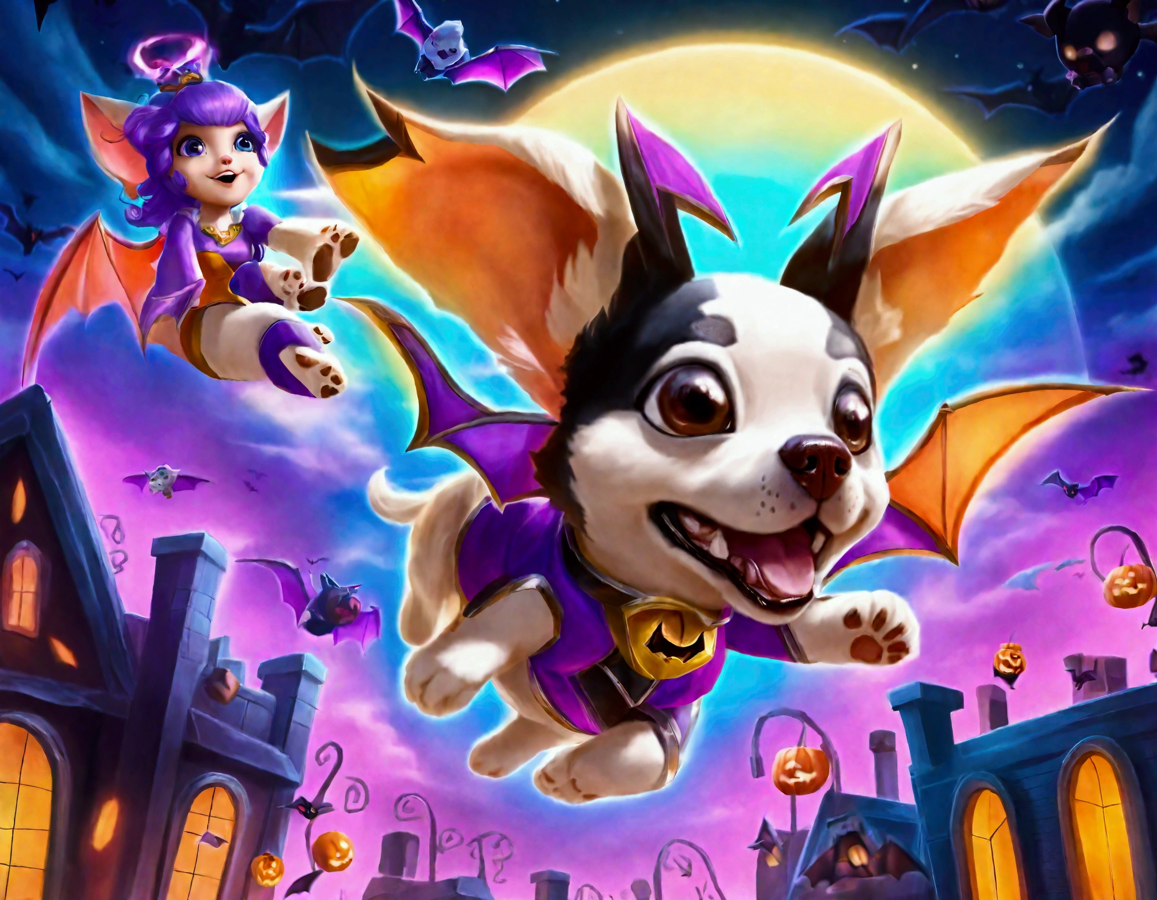 krypto the super puppy, happily flying over Metropolis looking for criminals to bring to justice