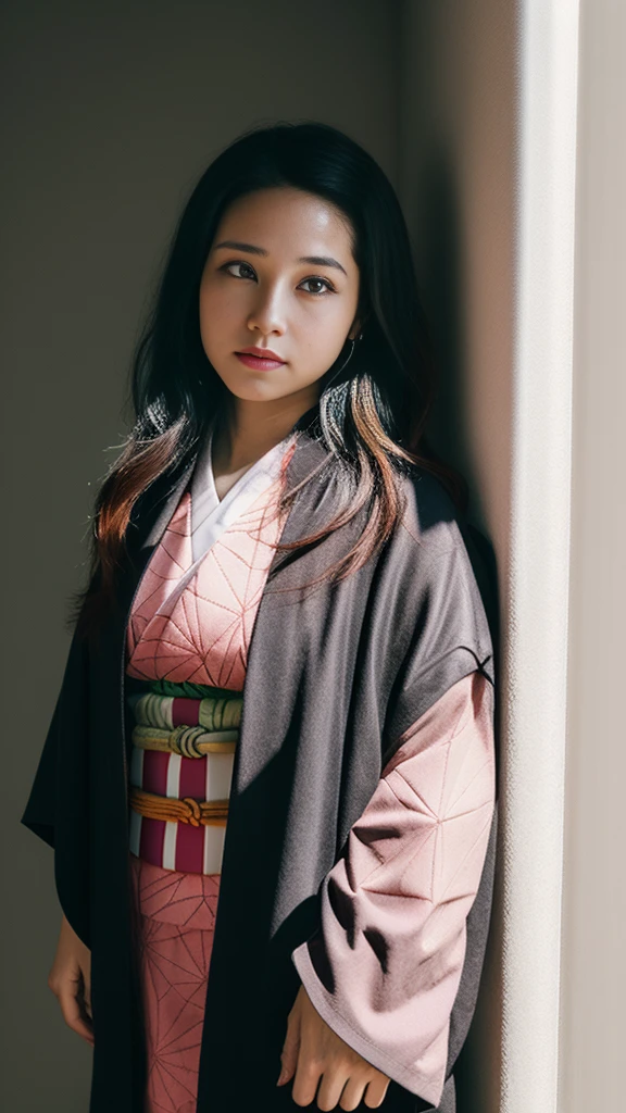 Cute Japanese woman, (), (Very cute face: 1.3), White moist skin, Looking at the camera, Melancholy expression,
BREAK,
Idol,
BREAK,
(Wearing cute kimono: 1.3), (Highly revealing kimono), Very large earrings, Short length,
BREAK,
(Fighting pose: 1.3),
BREAK,
(Long hair), (Pink hair: 1.2), (Wavy hair), (Gradient hair: 1.3), (Red hair at the ends),
BREAK,
(Realistic: 1.3), Masterpiece, Perfect lighting, (Ultra-high resolution), (8K), (Highly detailed: 1.4), (From the front), (Full body: 1.3), (Symmetrical: 1.2),
BREAK,
(Japanese city streets: 1.2),
BREAK,
(Demon Slayer: 1.4),
BREAK,
(Kasumi Arimura: 1.4),