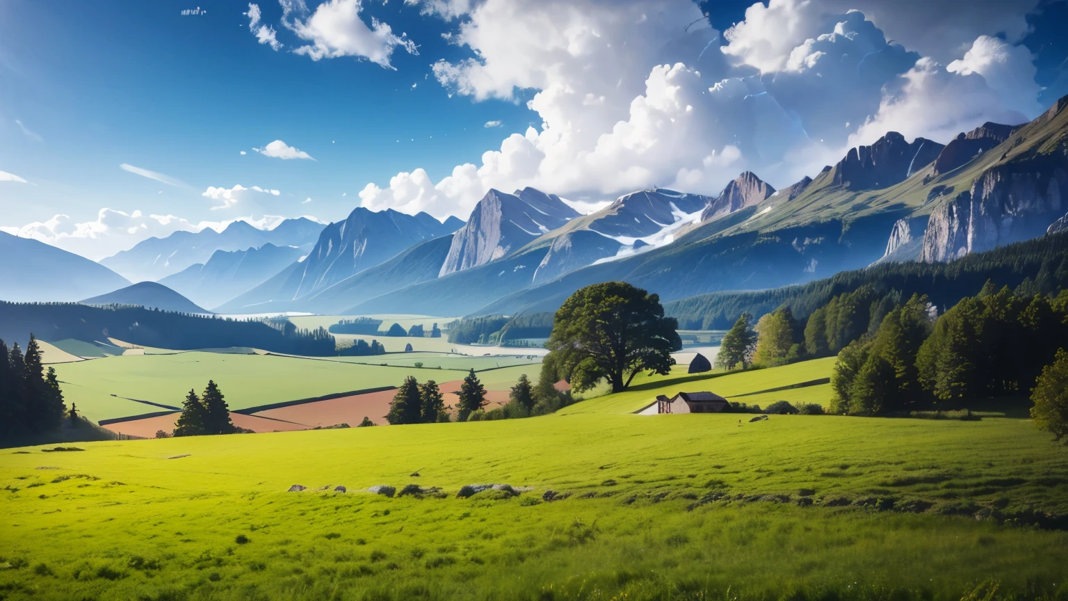Best of the best, highest quality, ultra-detailed, ultra-fine, 4K, 8K, rural landscape