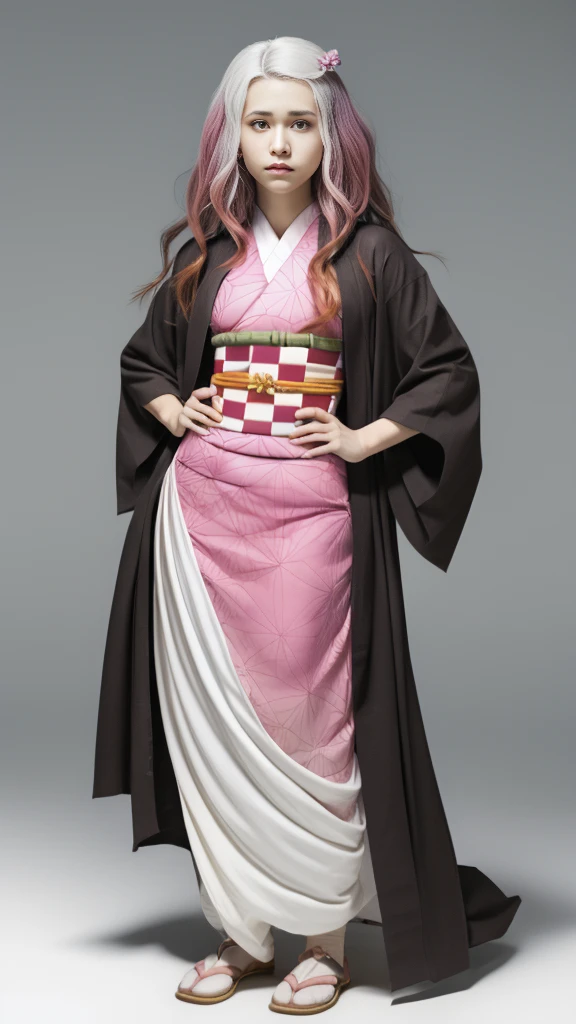 Cute Japanese woman, (), (Very cute face: 1.3), White moist skin, Looking at the camera, Melancholy expression,
BREAK,
Idol,
BREAK,
(Wearing cute kimono: 1.3), (Highly revealing kimono), Very large earrings, Short length,
BREAK,
(Fighting pose: 1.3),
BREAK,
(Long hair), (Pink hair: 1.2), (Wavy hair), (Gradient hair: 1.3), (Red hair at the ends),
BREAK,
(Realistic: 1.3), Masterpiece, Perfect lighting, (Ultra-high resolution), (8K), (Highly detailed: 1.4), (From the front), (Full body: 1.3), (Symmetrical: 1.2),
BREAK,
(Japanese city streets: 1.2),
BREAK,
(Demon Slayer: 1.4),
BREAK,
(Kasumi Arimura: 1.4),