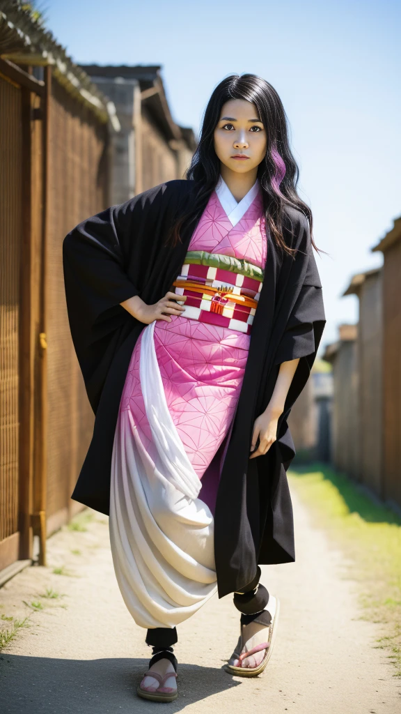 Cute Japanese woman, (), (Very cute face: 1.3), White moist skin, Looking at the camera, Melancholy expression,
BREAK,
Idol,
BREAK,
(Wearing cute kimono: 1.3), (Highly revealing kimono), Very large earrings, Short length,
BREAK,
(Fighting pose: 1.3),
BREAK,
(Long hair), (Pink hair: 1.2), (Wavy hair), (Gradient hair: 1.3), (Red hair at the ends),
BREAK,
(Realistic: 1.3), Masterpiece, Perfect lighting, (Ultra-high resolution), (8K), (Highly detailed: 1.4), (From the front), (Full body: 1.3), (Symmetrical: 1.2),
BREAK,
(Japanese city streets: 1.2),
BREAK,
(Demon Slayer: 1.4),
BREAK,
(Kasumi Arimura: 1.4),