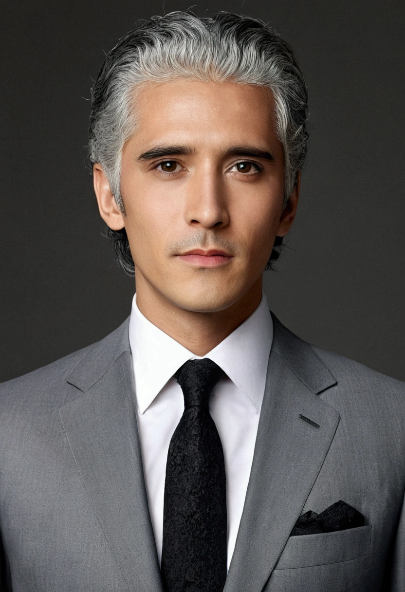 (Mastepiece), (Best Quality), Very detailed, ((Two friendly men)), Perfect Face, Beautiful Face, Very detailed顔，(Black-haired man:1.3)，(Grey-haired man:1.3)，suit，shirt