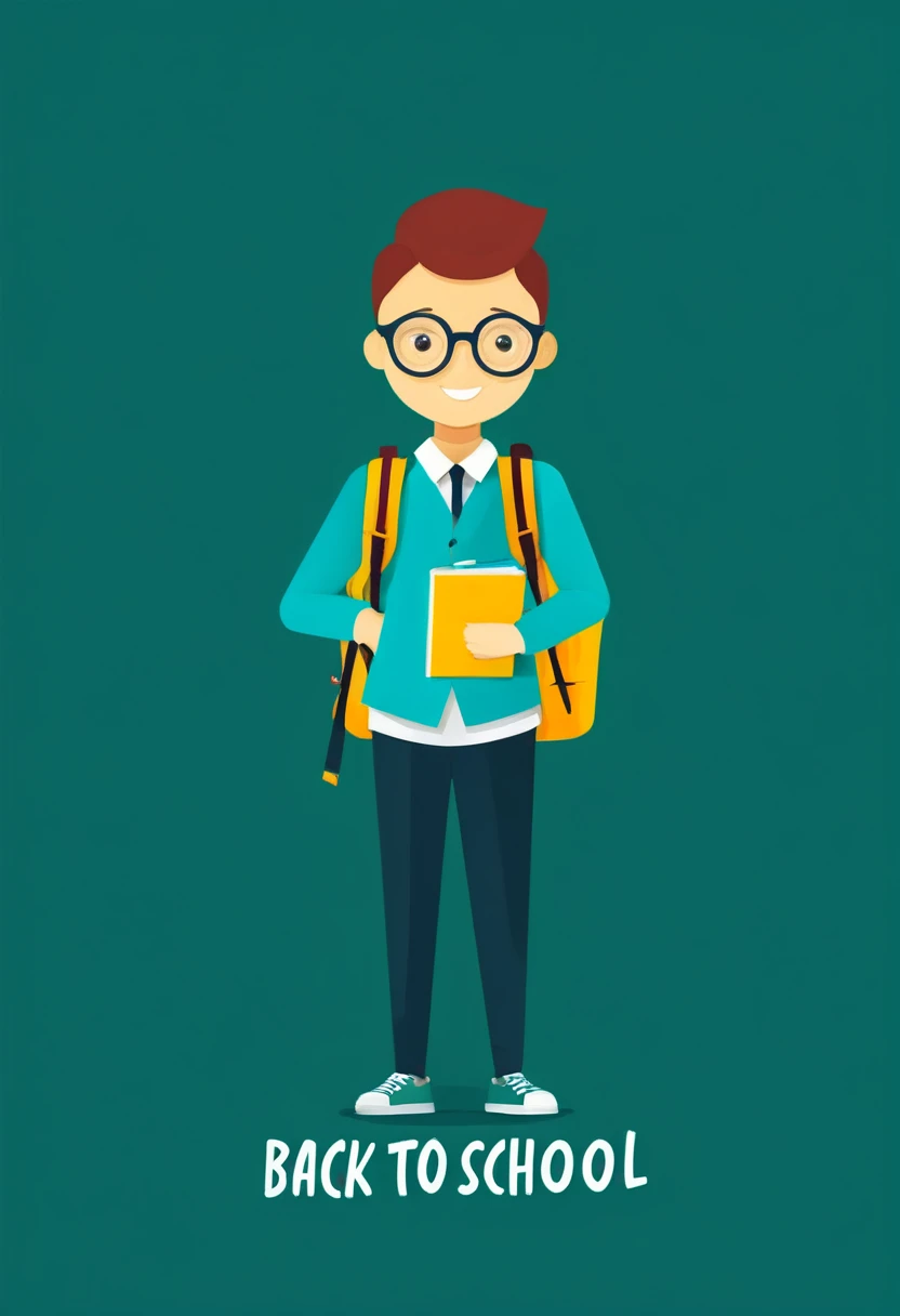 Student Back to school illustration concept flat design