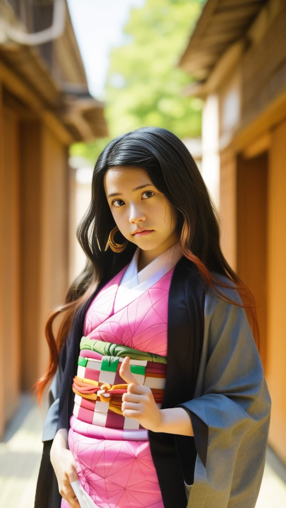 Cute Japanese woman, (16 years old), (Very cute face: 1.3), White moist skin, Looking at the camera, Melancholy expression,
BREAK,
Idol,
BREAK,
(Wearing cute kimono: 1.3), (Highly revealing kimono), Very large earrings, Short length,
BREAK,
(Fighting pose: 1.3),
BREAK,
(Long hair), (Pink hair: 1.2), (Wavy hair), (Gradient hair: 1.3), (Red hair at the ends),
BREAK,
(Realistic: 1.3), Masterpiece, Perfect lighting, (Ultra-high resolution), (8K), (Highly detailed: 1.4), (From the front), (Full body: 1.3), (Symmetrical: 1.2),
BREAK,
(Japanese city streets: 1.2),
BREAK,
(Demon Slayer: 1.4),
BREAK,
(Kasumi Arimura: 1.4),