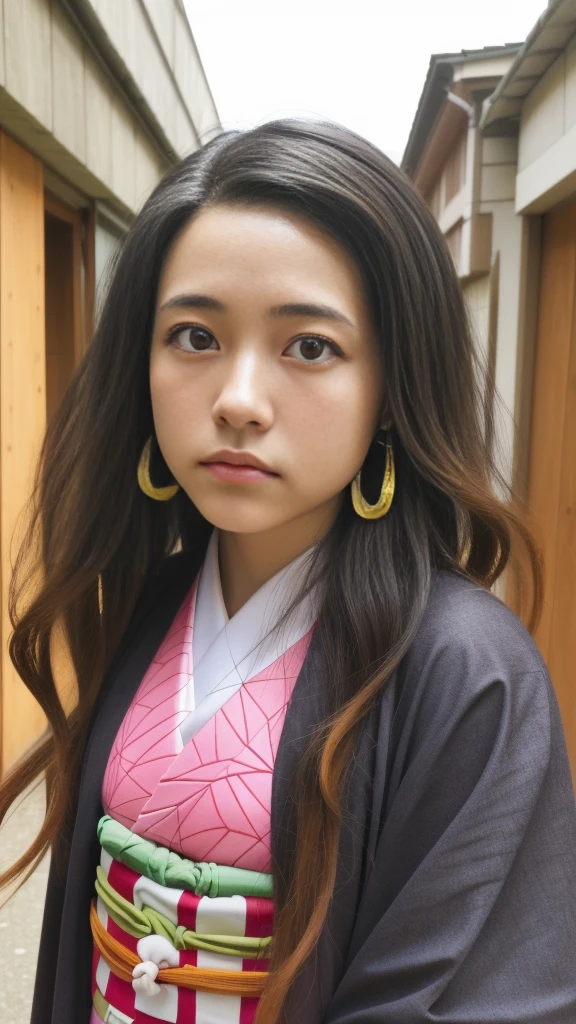 Cute Japanese woman, (16 years old), (Very cute face: 1.3), White moist skin, Looking at the camera, Melancholy expression,
BREAK,
Idol,
BREAK,
(Wearing cute kimono: 1.3), (Highly revealing kimono), Very large earrings, Short length,
BREAK,
(Fighting pose: 1.3),
BREAK,
(Long hair), (Pink hair: 1.2), (Wavy hair), (Gradient hair: 1.3), (Red hair at the ends),
BREAK,
(Realistic: 1.3), Masterpiece, Perfect lighting, (Ultra-high resolution), (8K), (Highly detailed: 1.4), (From the front), (Full body: 1.3), (Symmetrical: 1.2),
BREAK,
(Japanese city streets: 1.2),
BREAK,
(Demon Slayer: 1.4),
BREAK,
(Kasumi Arimura: 1.4),
