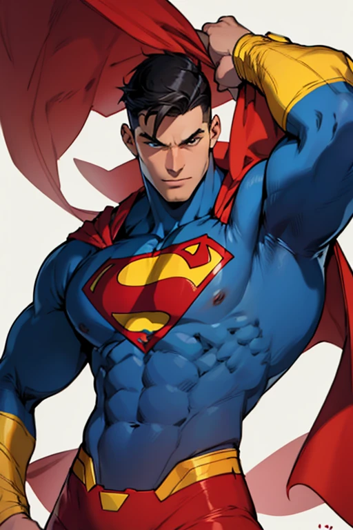 A yoker in a super man suit